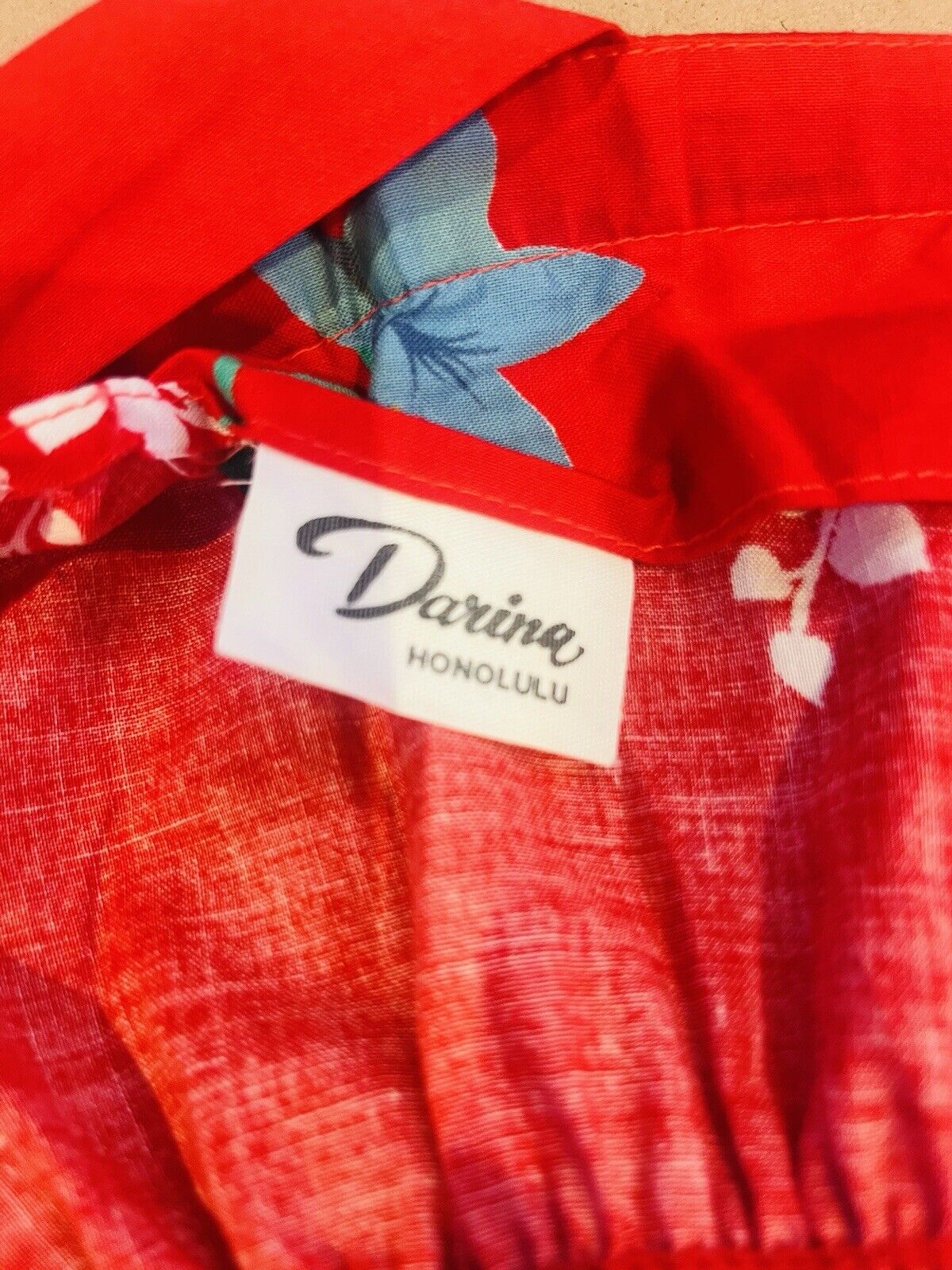Vintage 1960s Hawaiian Dress By Darina Honolulu Red Floral Maxi Summer Dress 10