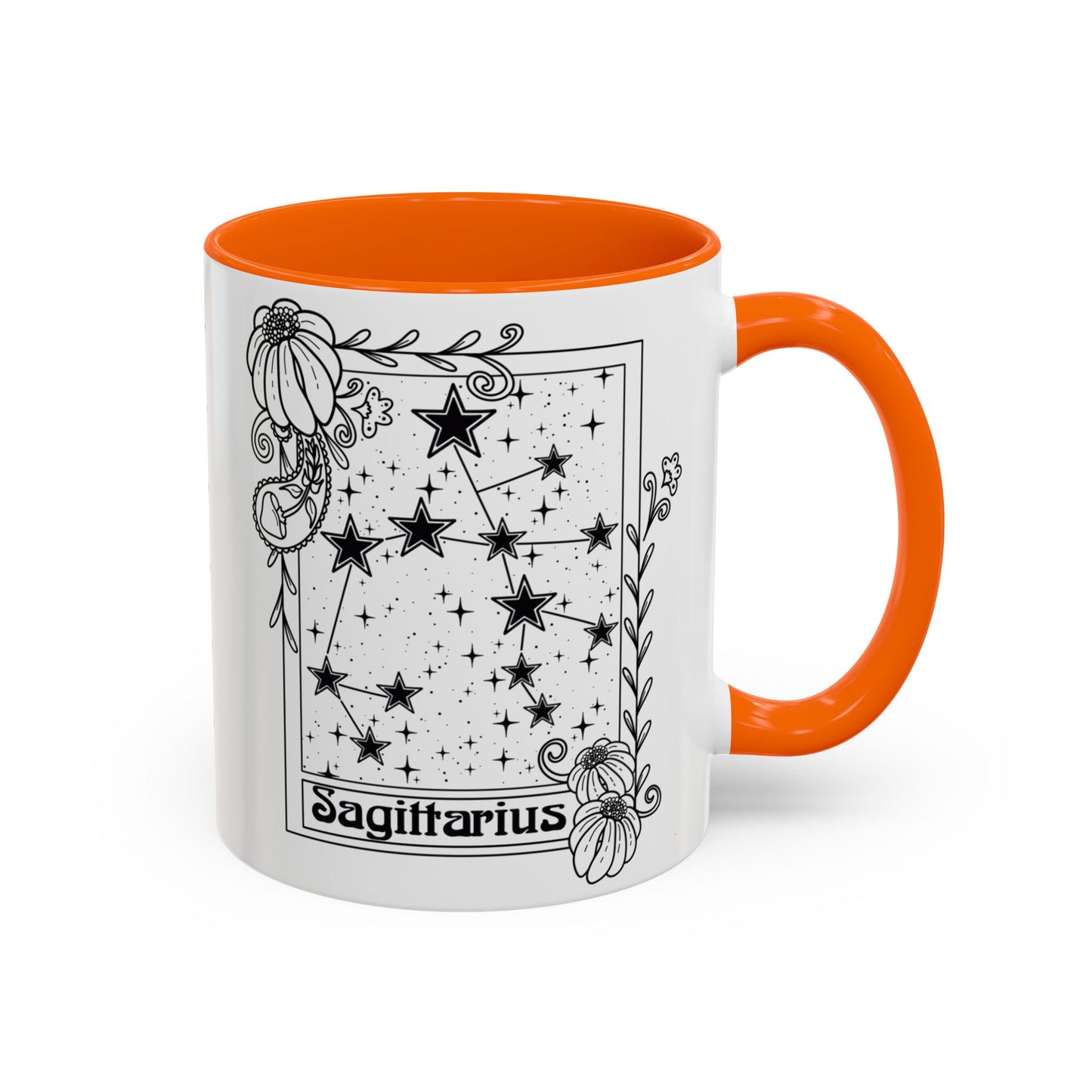 Sagittarius Constellation mug, Zodiac astrology coffee cup, Horoscope birthday gift mug, Star sign tarot card ceramic mug