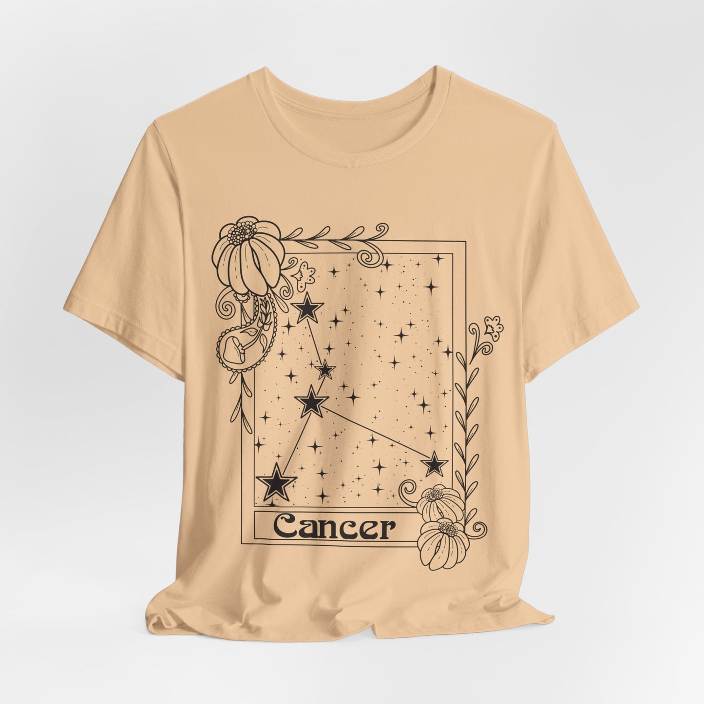 Cancer Constellation T-Shirt, Zodiac astrology top, Horoscope birthday gift Tee, Star sign tarot card design tshirt