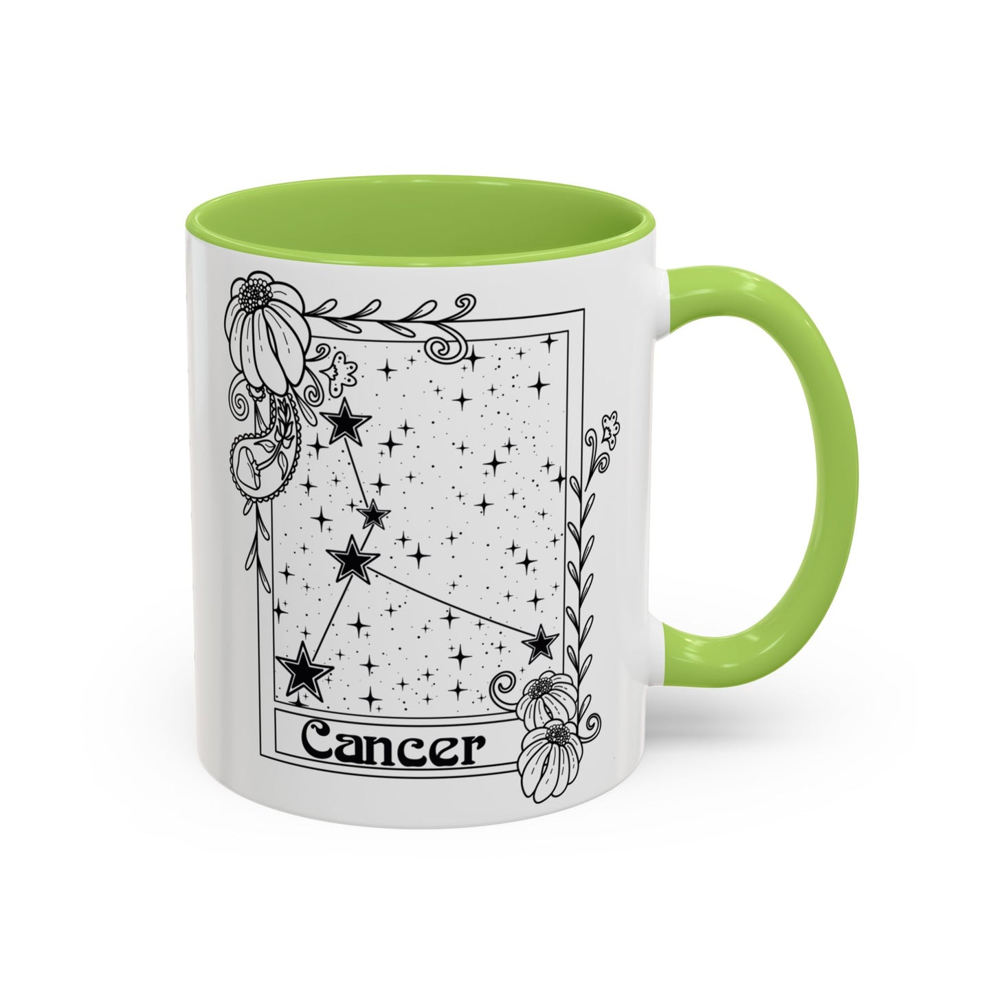 Cancer Constellation mug, Zodiac astrology coffee cup, Horoscope birthday gift mug, Star sign tarot card ceramic mug