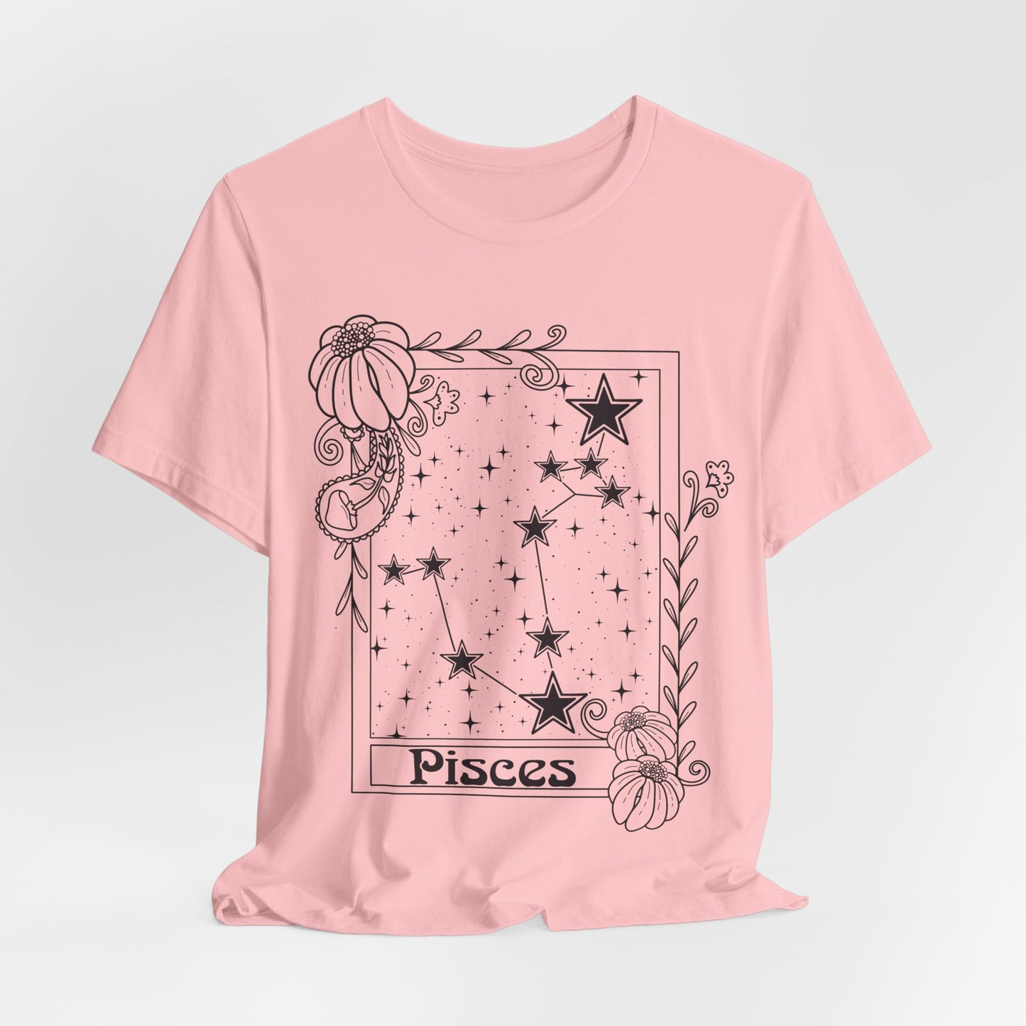 Pisces Constellation T-Shirt, Zodiac astrology top, Horoscope birthday gift Tee, Star sign tarot card design tshirt