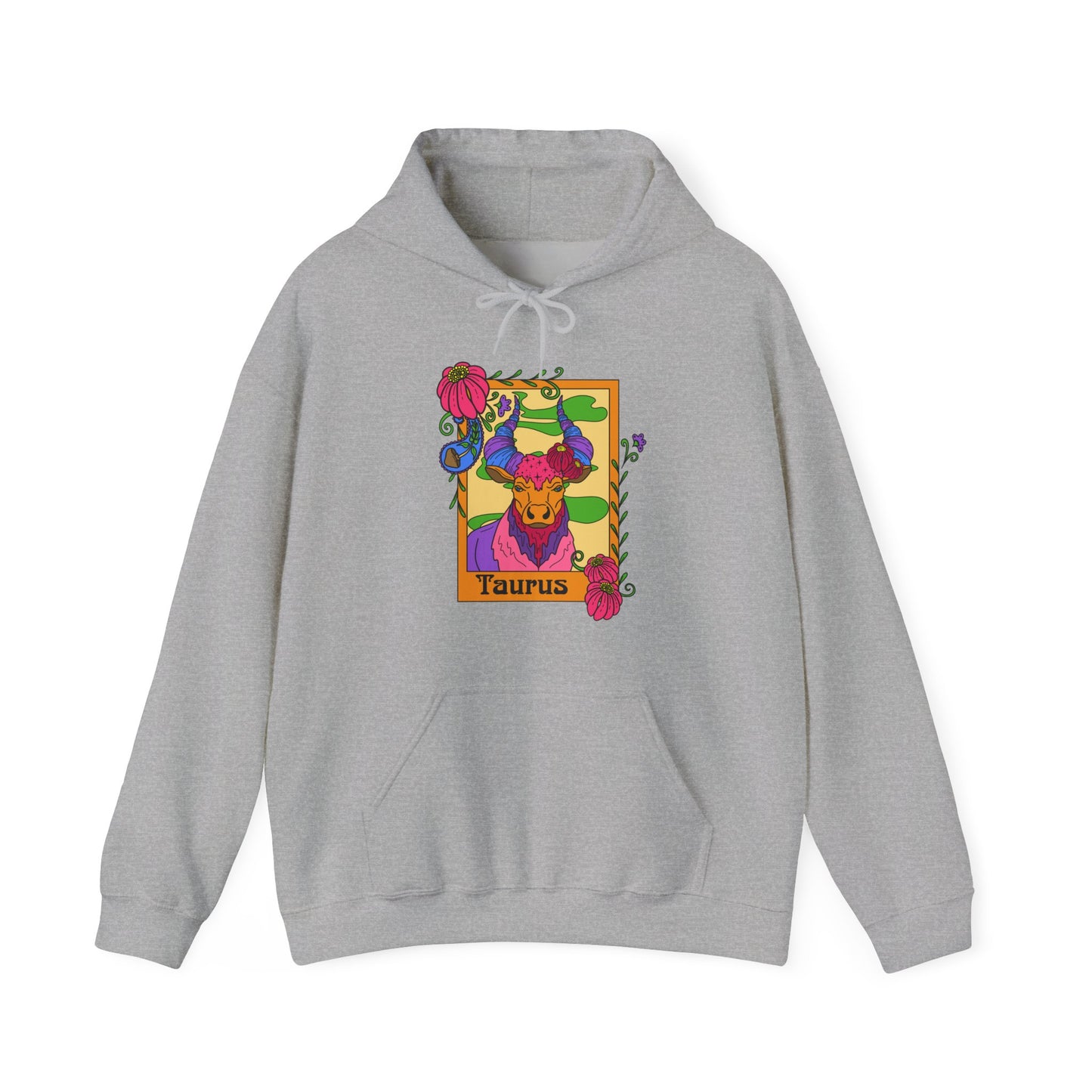Taurus star sign Hoodie, Ram zodiac astrology Jumper, Horoscope birthday gift sweatshirt, Bold retro colourful Design top