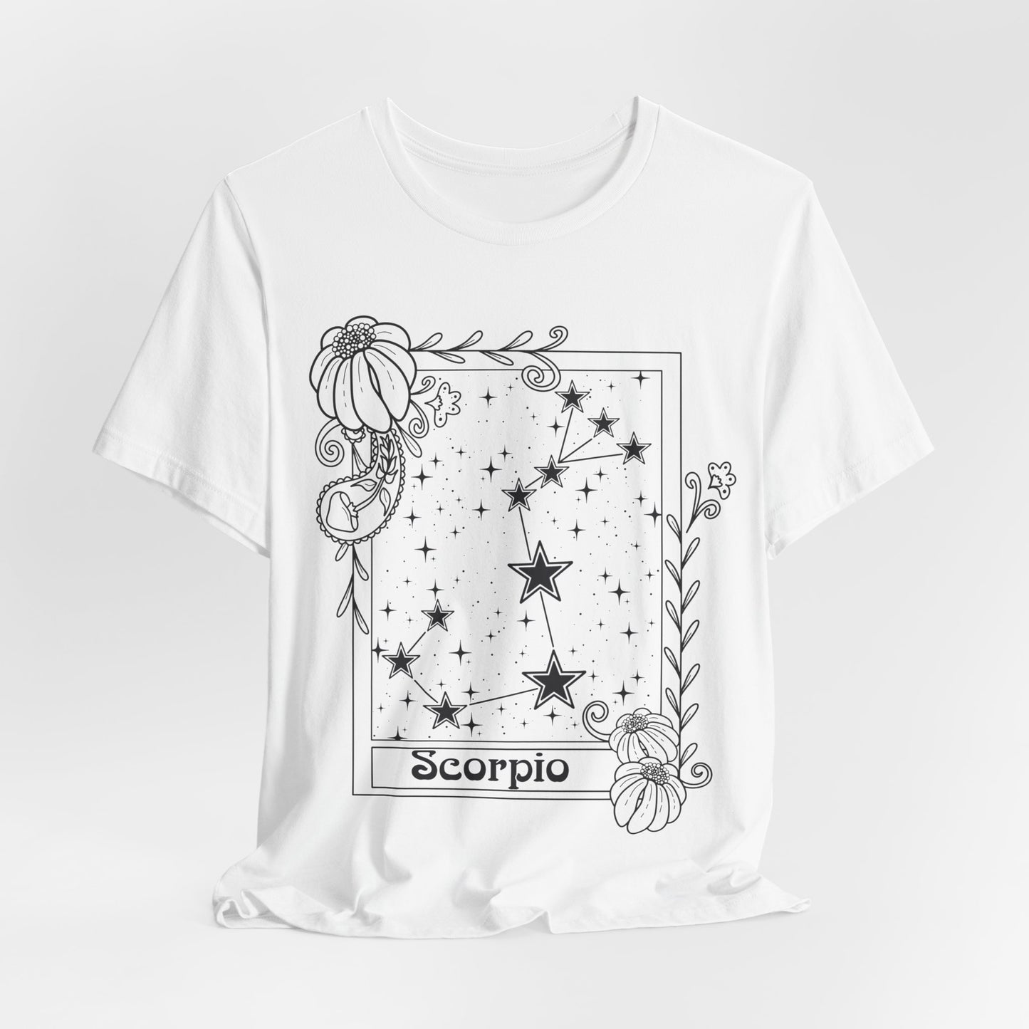 Scorpio Constellation T-Shirt, Zodiac astrology top, Horoscope birthday gift Tee, Star sign tarot card design tshirt