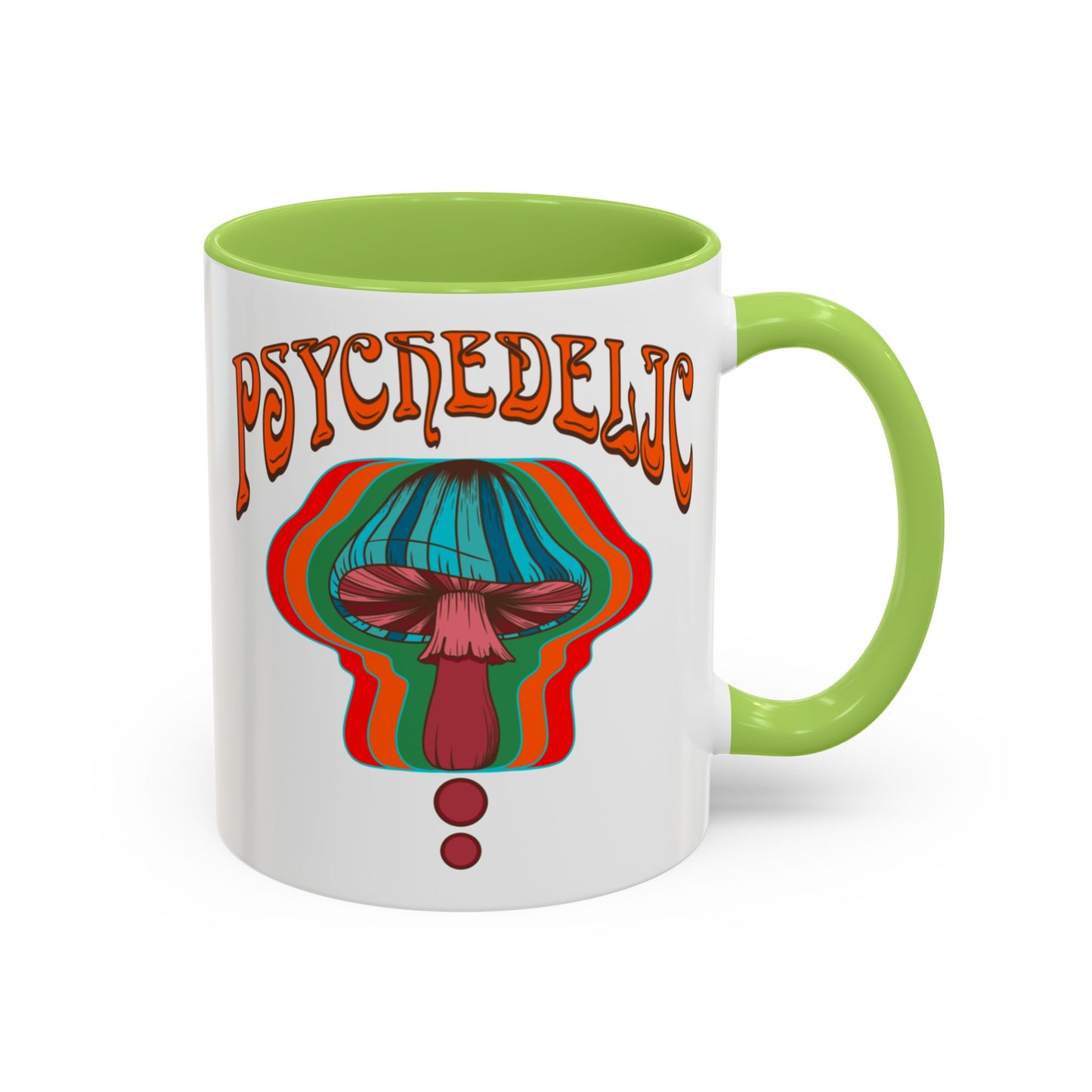 Trippy mushroom mug, hippie retro 60s 70s tea and coffee mug, Psychedelic ceramic drink cup