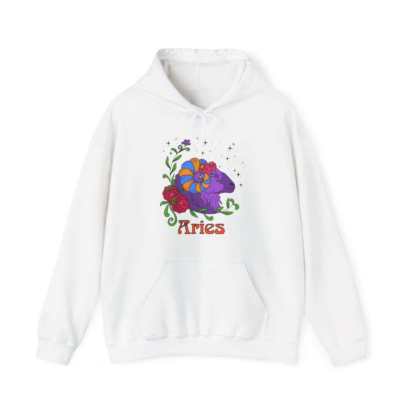Aries star sign Hoodie, Ram zodiac astrology Jumper, Horoscope birthday gift sweatshirt, Bold retro colourful Design top