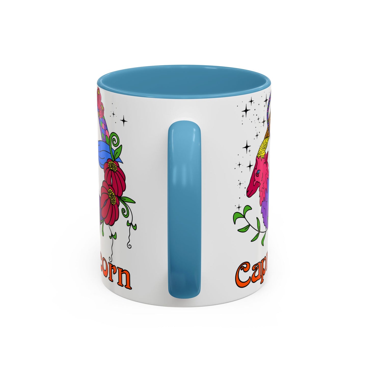 Capricorn star sign mug, Sea goat zodiac astrology coffee cup, Horoscope birthday gift mug, Bold retro colourful Design ceramic mug