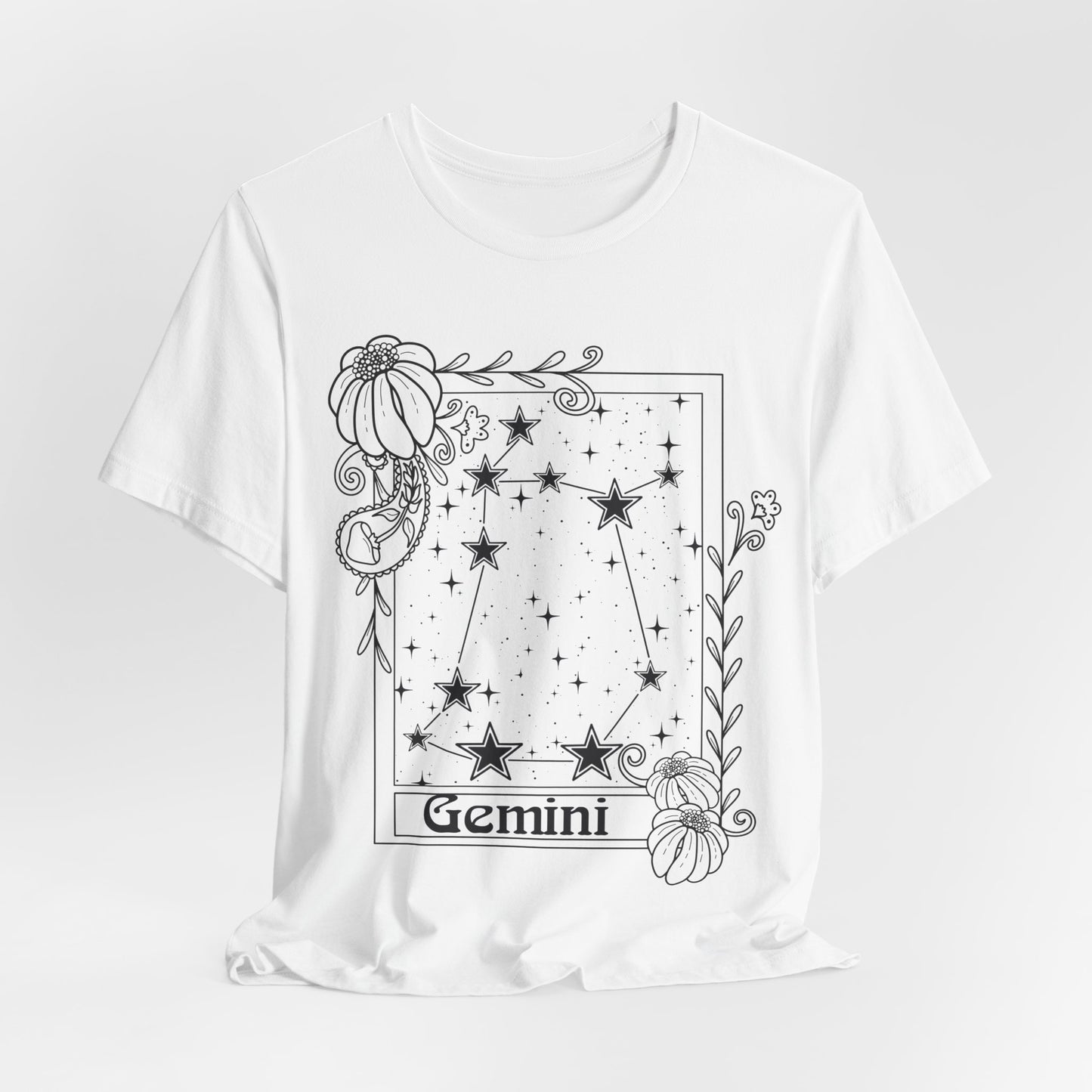 Gemini Constellation T-Shirt, Zodiac astrology top, Horoscope birthday gift Tee, Star sign tarot card design tshirt