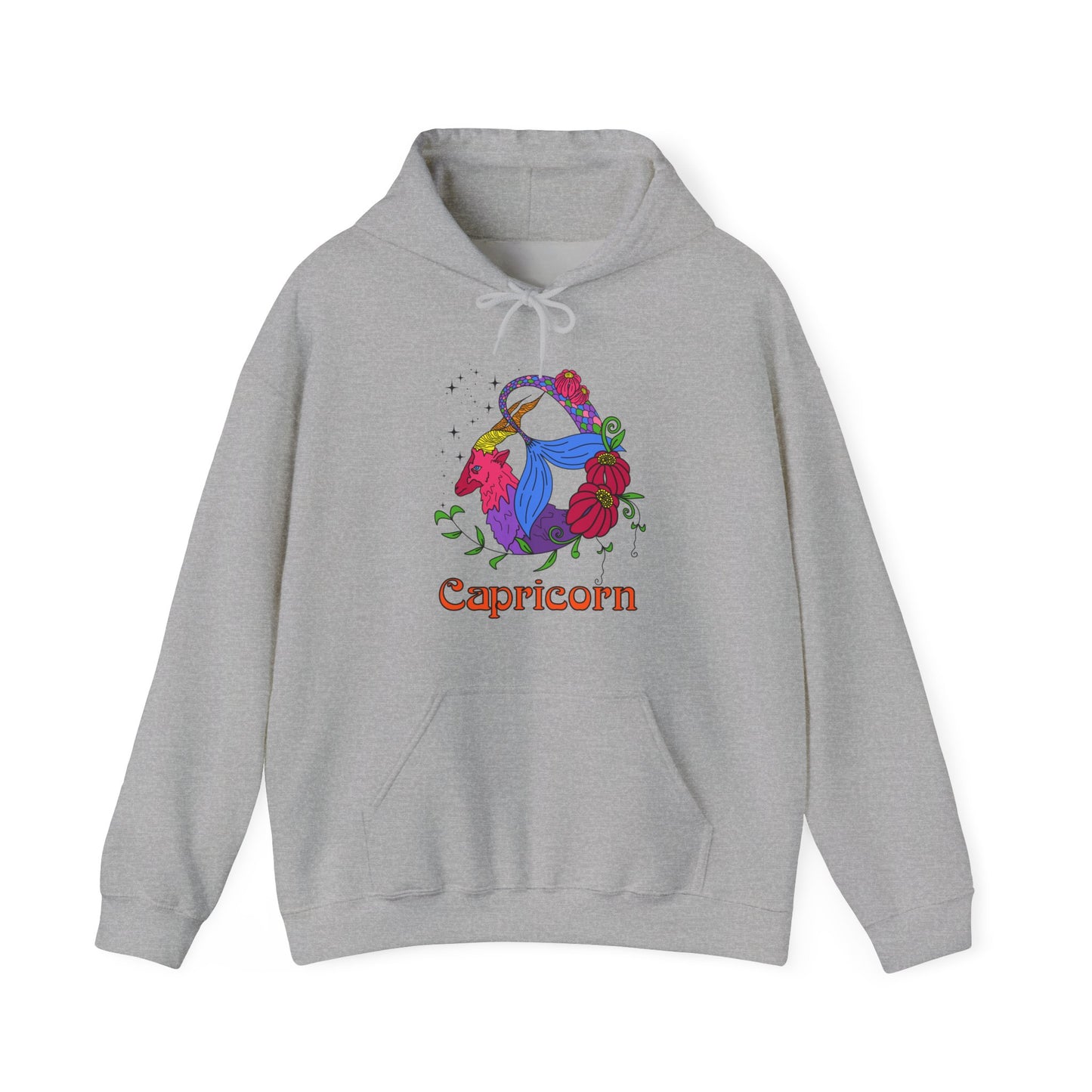 Capricorn star sign Hoodie, Sea goat zodiac astrology Jumper, Horoscope birthday gift sweatshirt, Bold retro colourful Design top