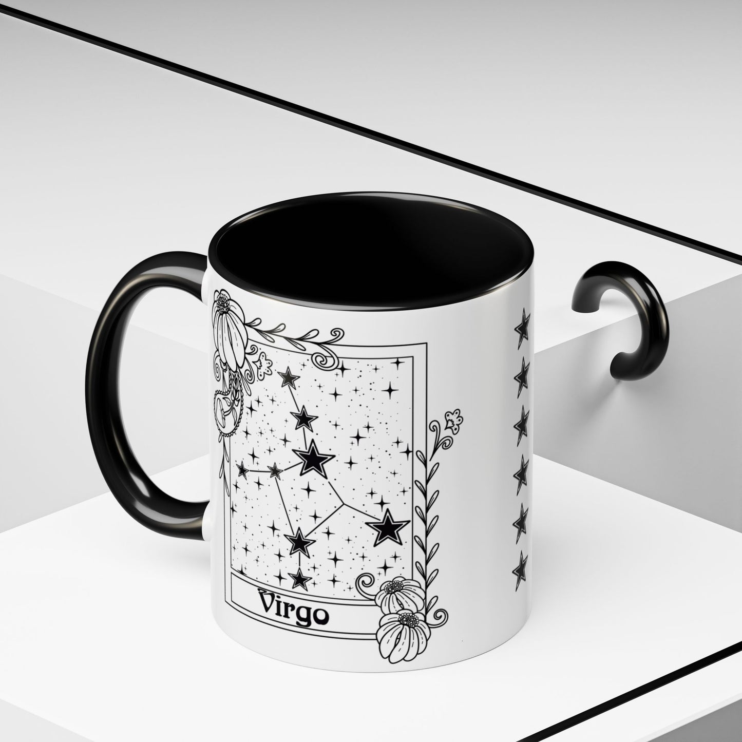 Virgo Constellation mug, Zodiac astrology coffee cup, Horoscope birthday gift mug, Star sign tarot card ceramic mug