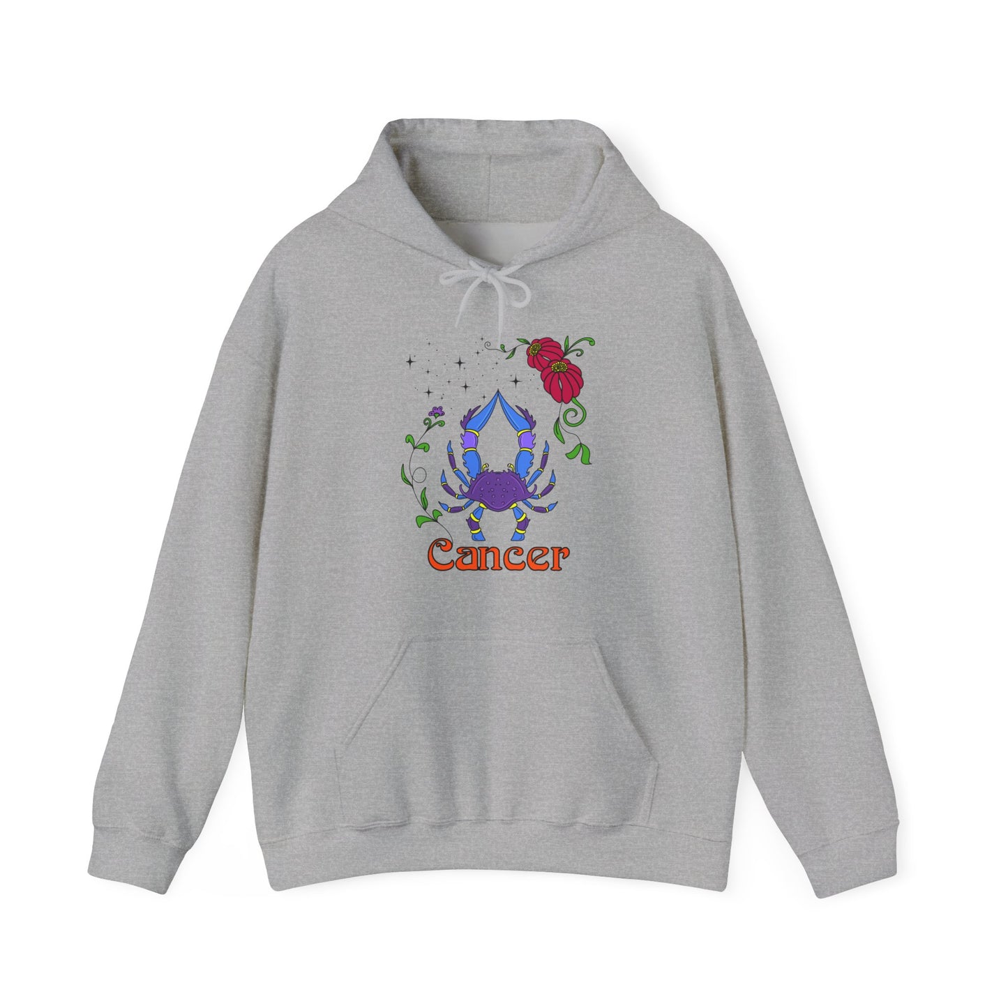 Cancer star sign Hoodie, Crab zodiac astrology Jumper, Horoscope birthday gift sweatshirt, Bold retro colourful Design top