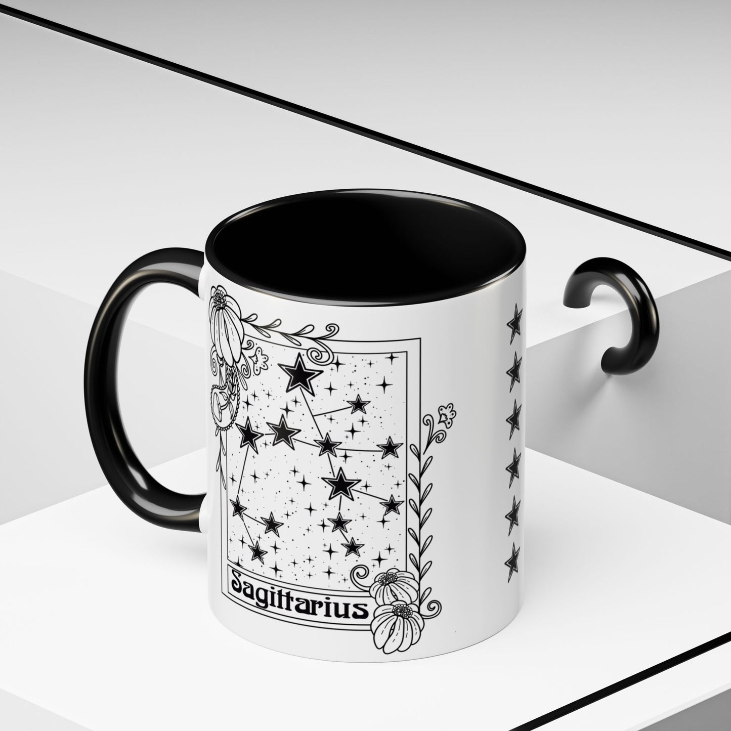 Sagittarius Constellation mug, Zodiac astrology coffee cup, Horoscope birthday gift mug, Star sign tarot card ceramic mug
