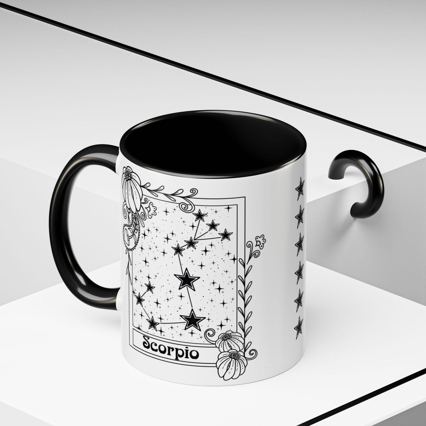 Scorpio Constellation mug, Zodiac astrology coffee cup, Horoscope birthday gift mug, Star sign tarot card ceramic mug