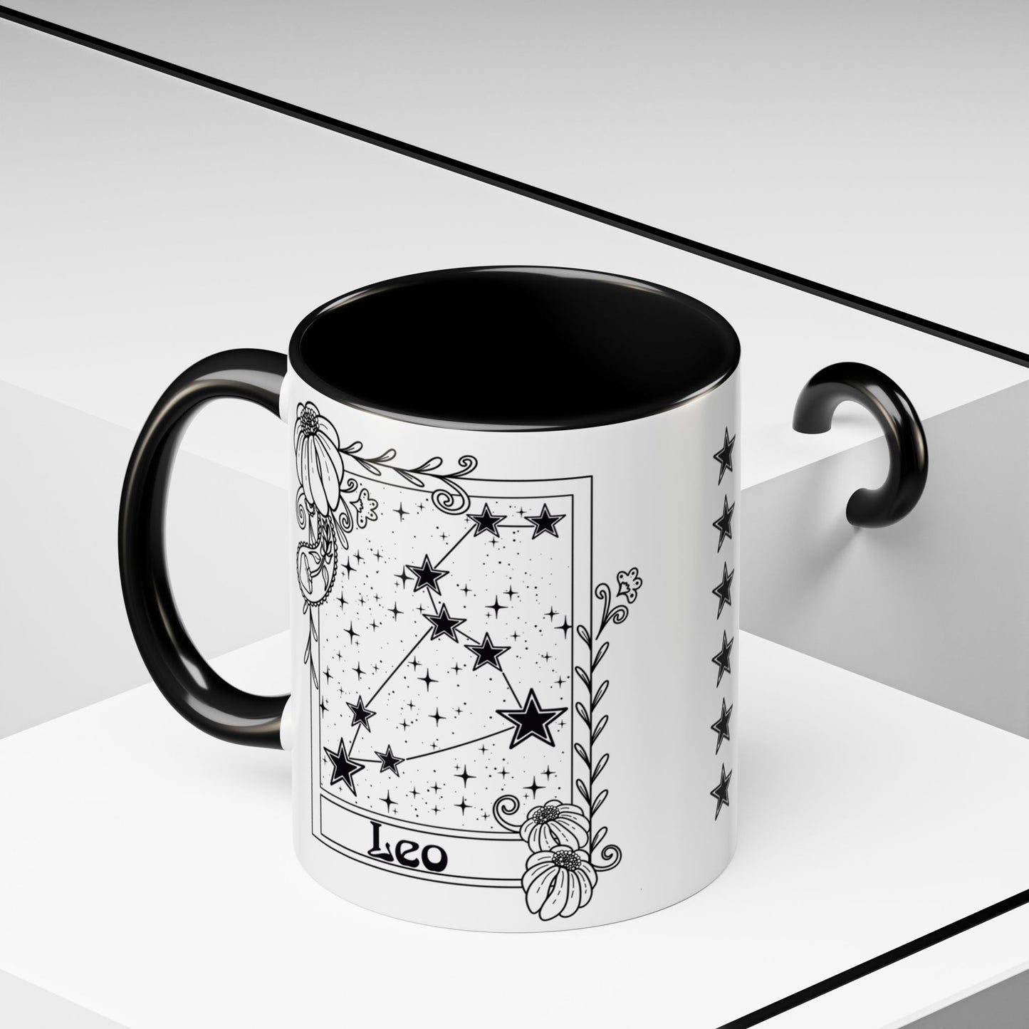 Leo Constellation mug, Zodiac astrology coffee cup, Horoscope birthday gift mug, Star sign tarot card ceramic mug