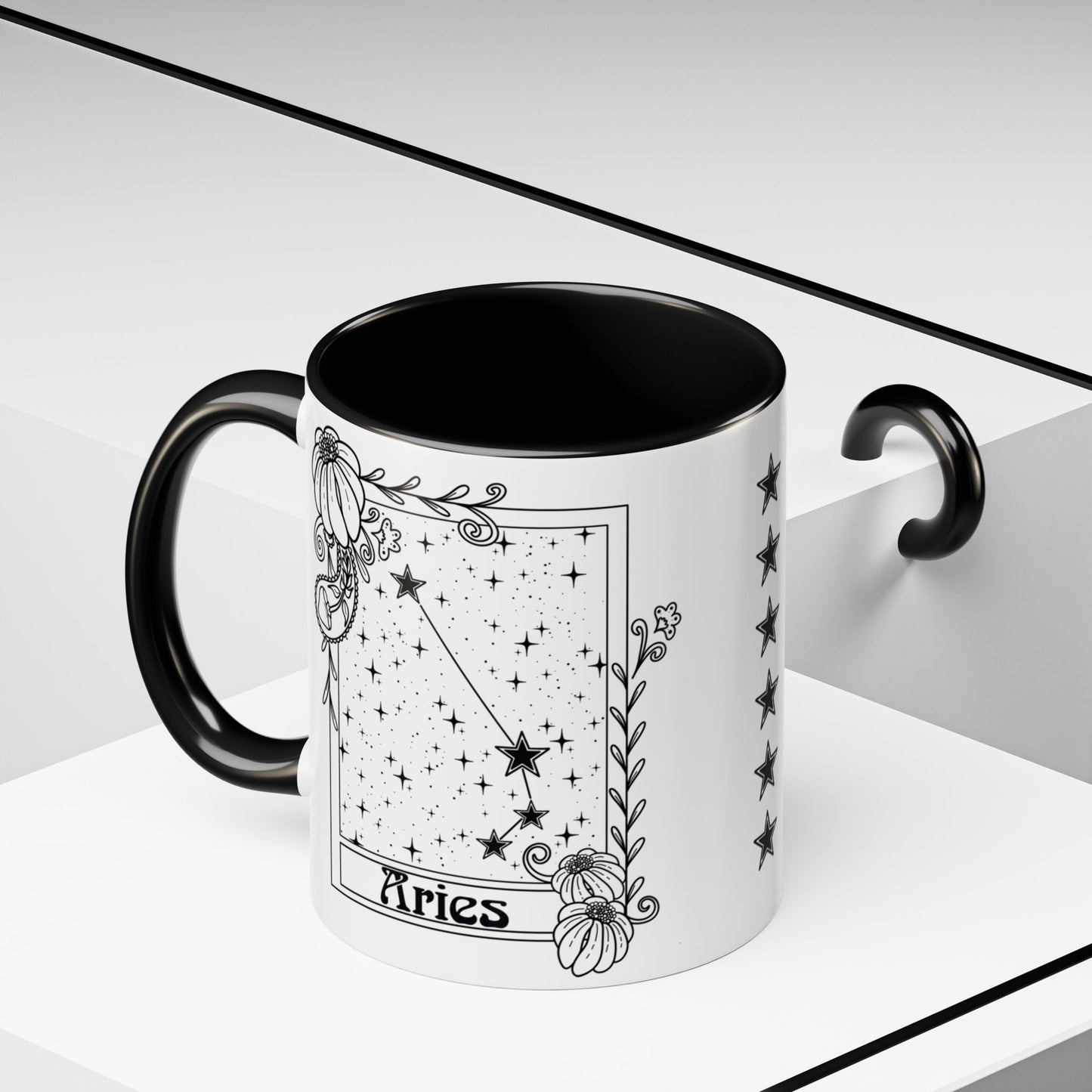Aries Constellation mug, Zodiac astrology coffee cup, Horoscope birthday gift mug, Star sign tarot card ceramic mug