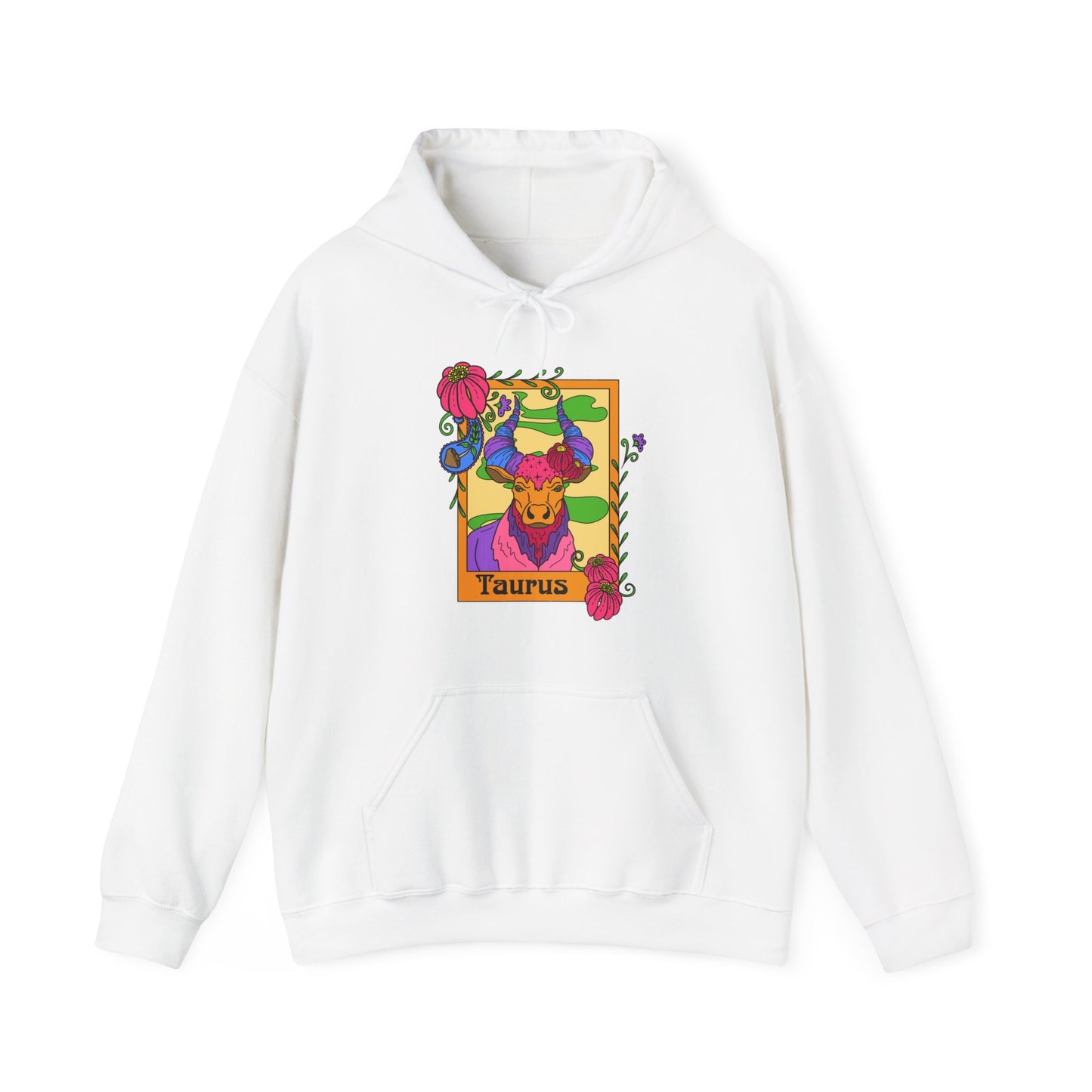 Taurus star sign Hoodie, Ram zodiac astrology Jumper, Horoscope birthday gift sweatshirt, Bold retro colourful Design top