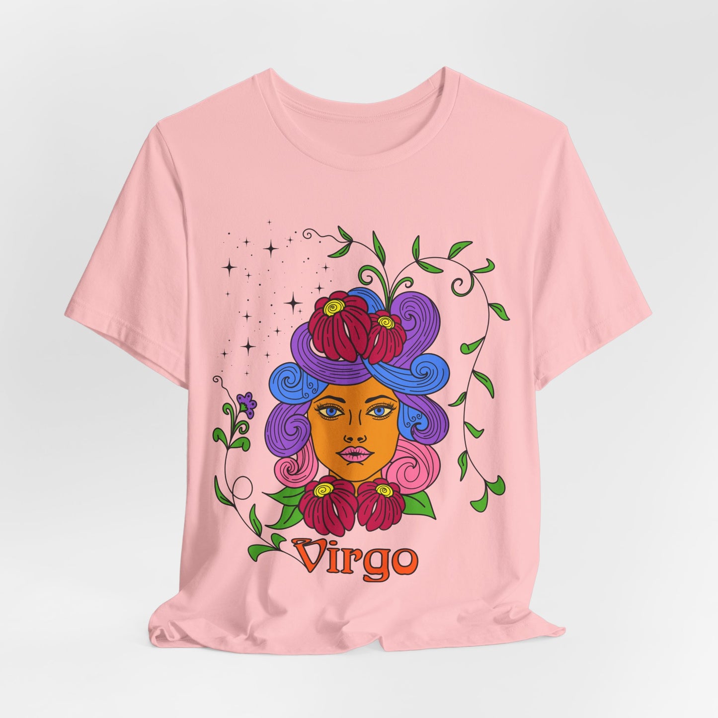 Virgo star sign T-Shirt, Maiden zodiac astrology top, Horoscope birthday gift Tee, Bold retro colourful Design tshirt