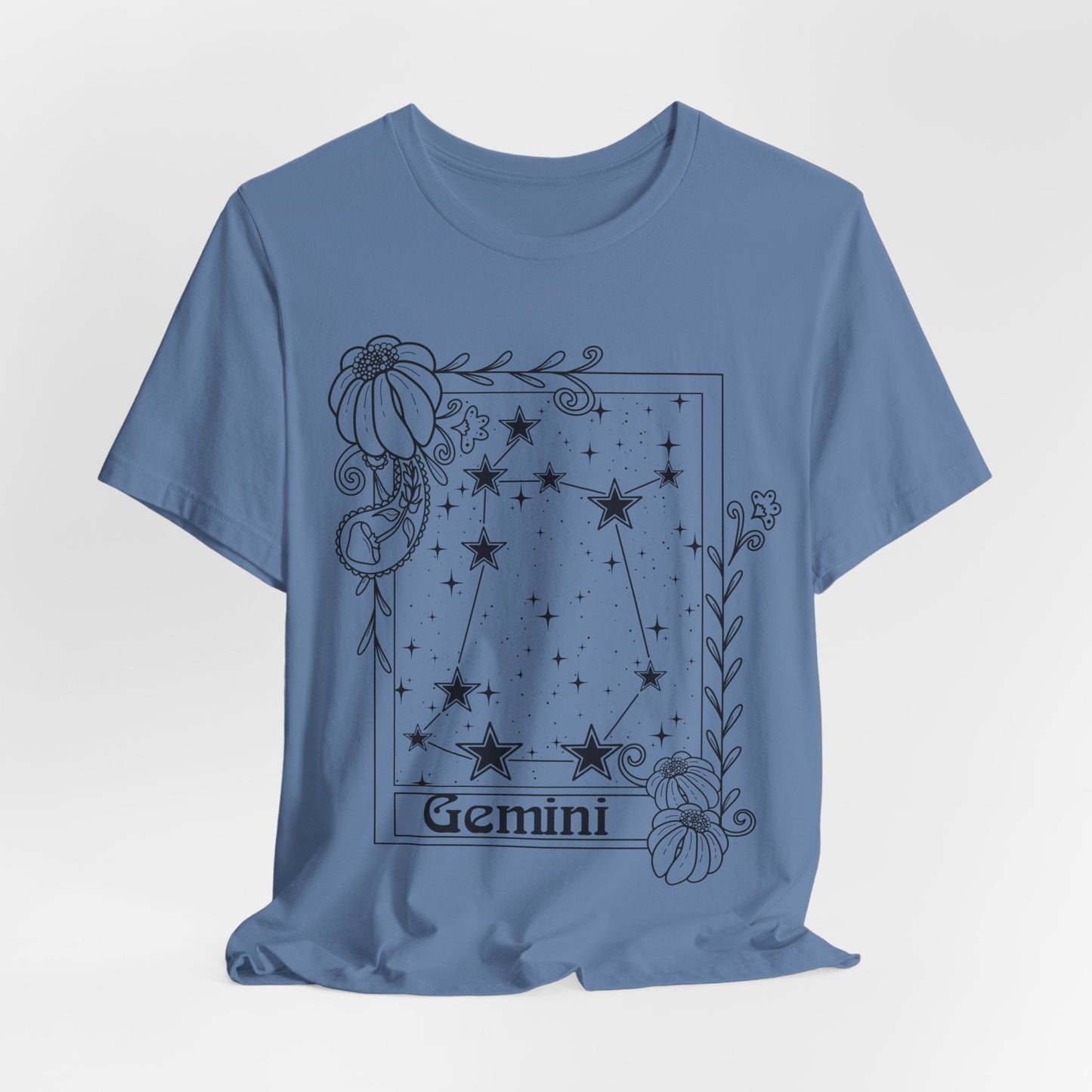 Gemini Constellation T-Shirt, Zodiac astrology top, Horoscope birthday gift Tee, Star sign tarot card design tshirt