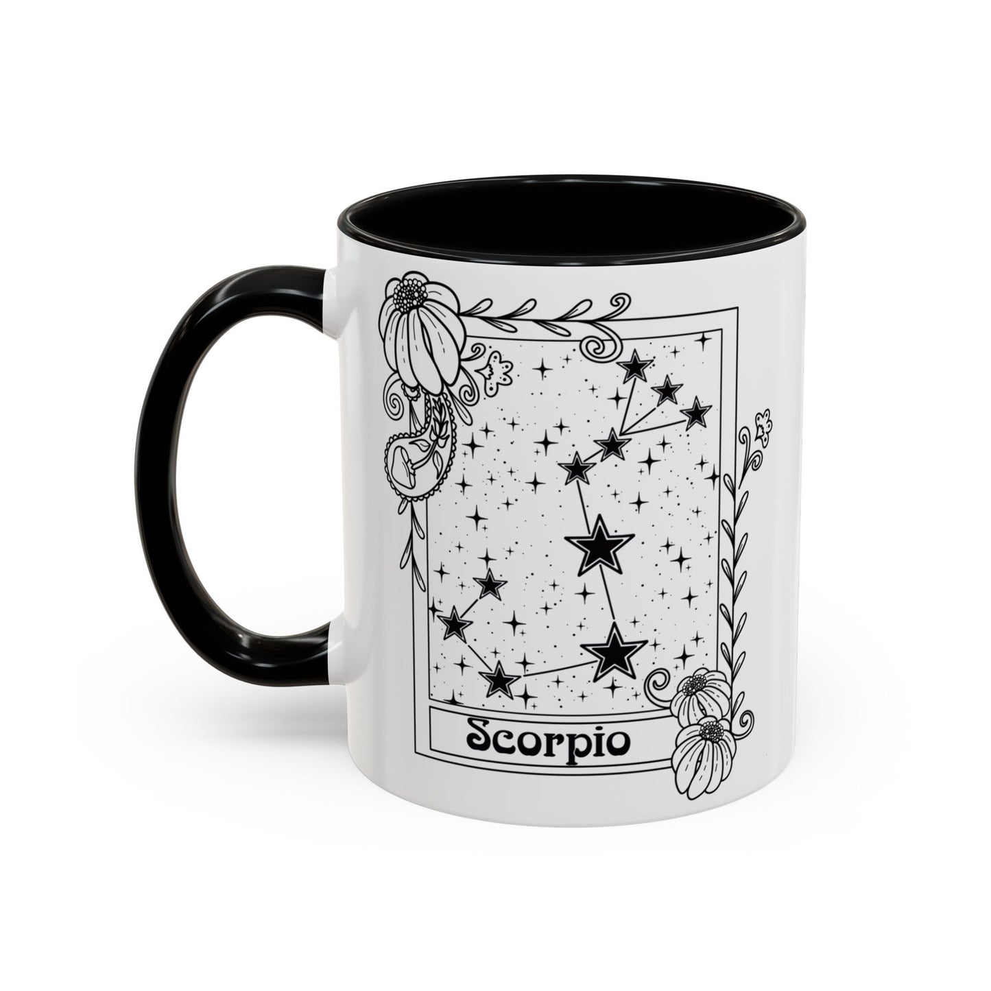 Scorpio Constellation mug, Zodiac astrology coffee cup, Horoscope birthday gift mug, Star sign tarot card ceramic mug
