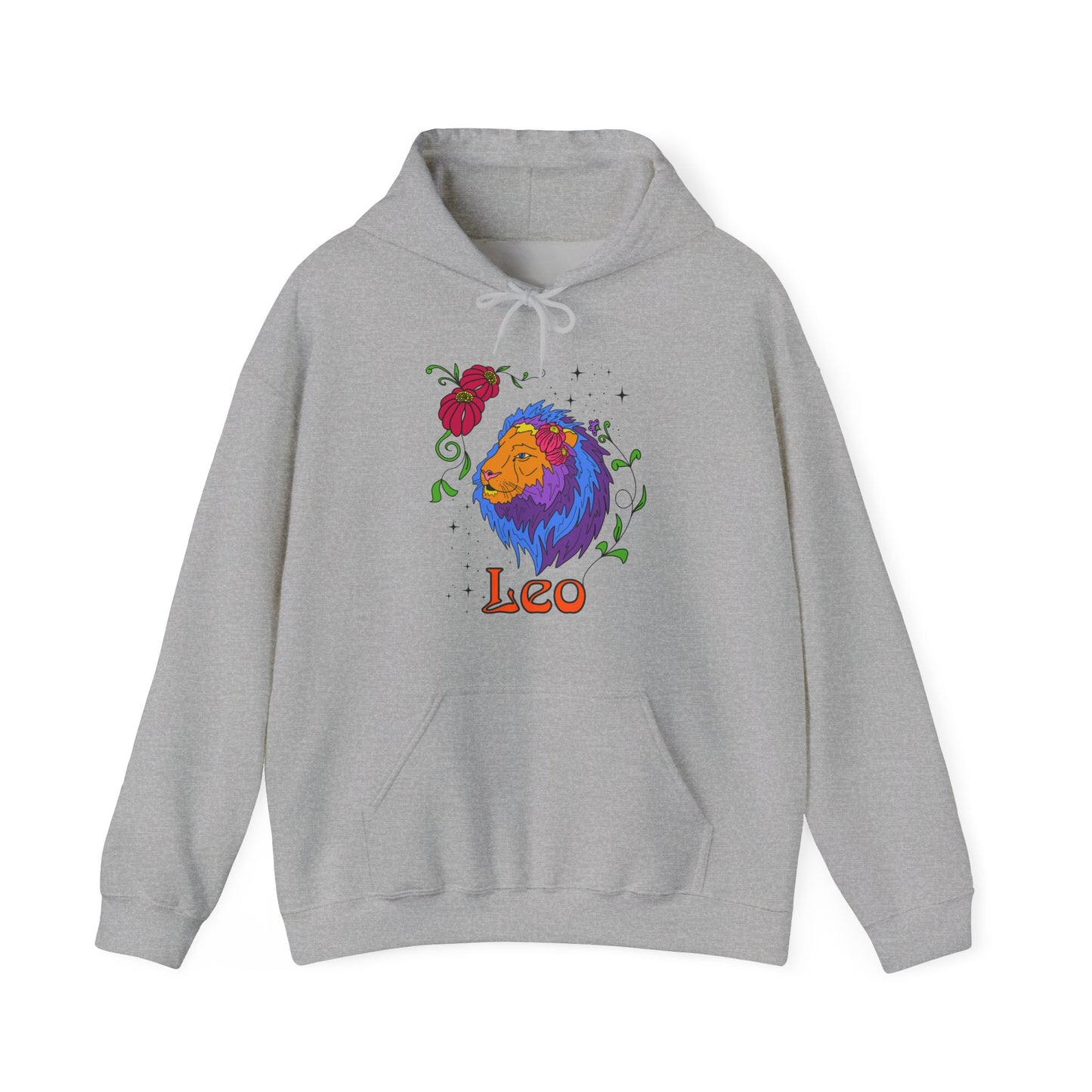 Leo star sign Hoodie, Lion zodiac astrology Jumper, Horoscope birthday gift sweatshirt, Bold retro colourful Design top