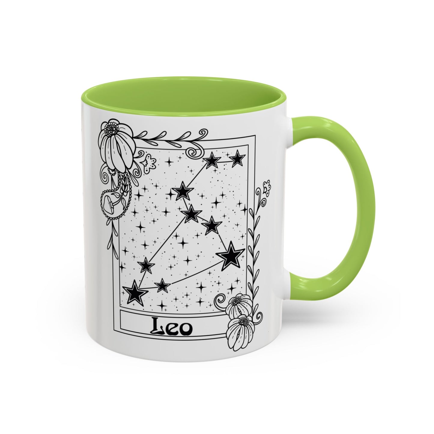 Leo Constellation mug, Zodiac astrology coffee cup, Horoscope birthday gift mug, Star sign tarot card ceramic mug