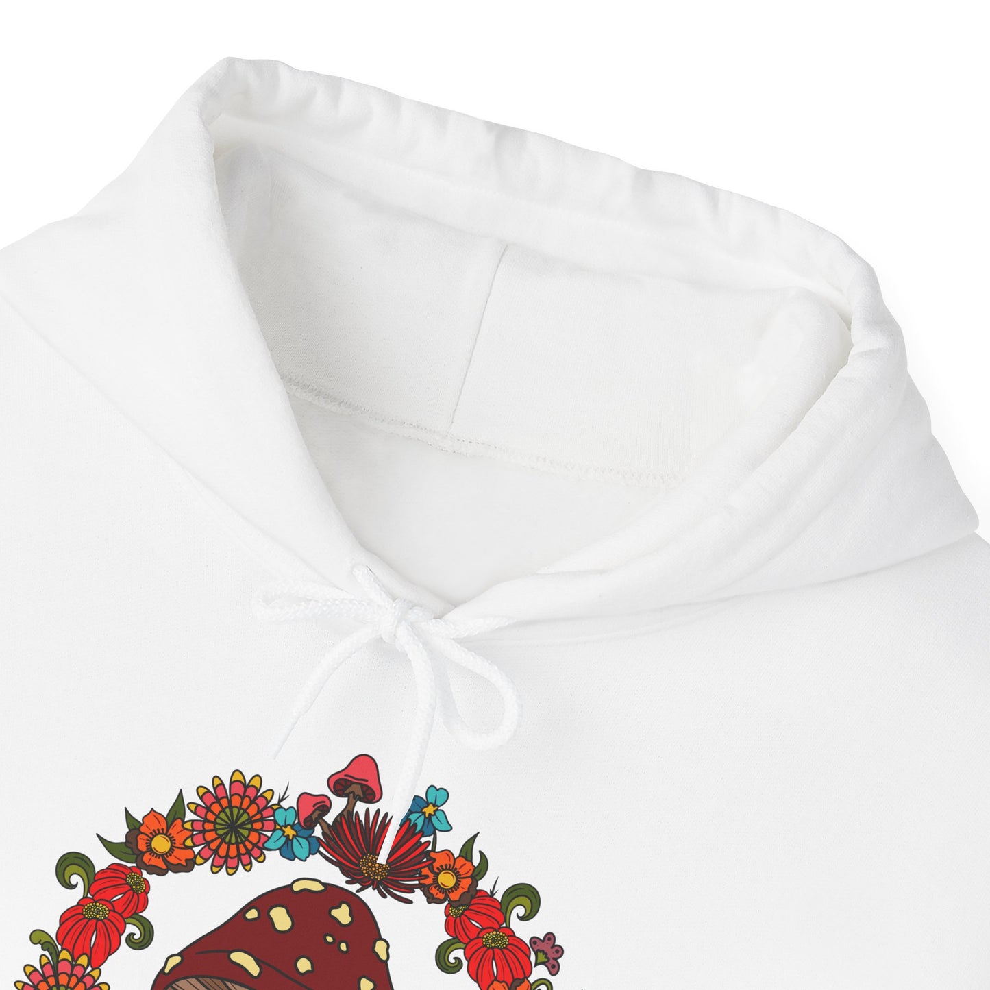 Hippie Floral Mushroom Hoodie, Boho 60s 70s Style sweatshirt top, Retro flower Power Festival Sweater Jumper