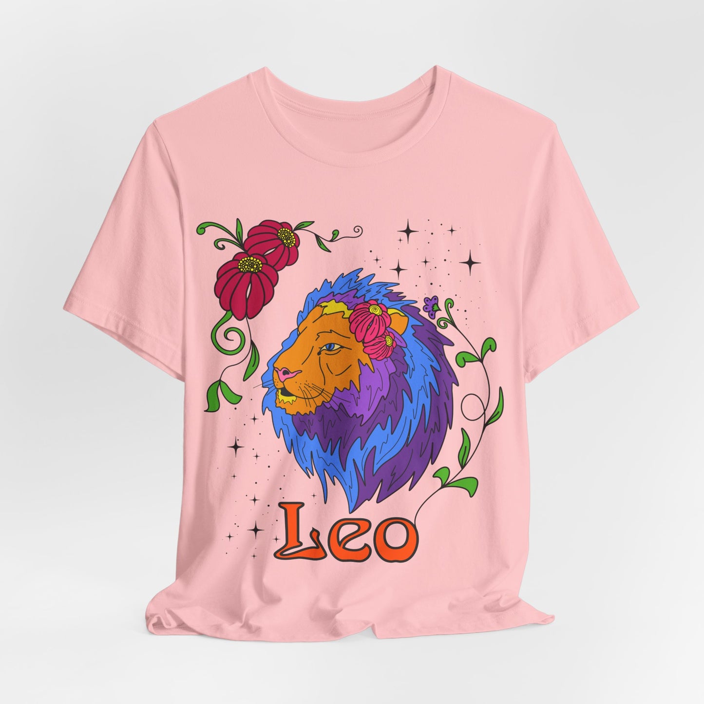 Leo star sign T-Shirt, Lion zodiac astrology top, Horoscope birthday gift Tee, Bold retro colourful Design tshirt