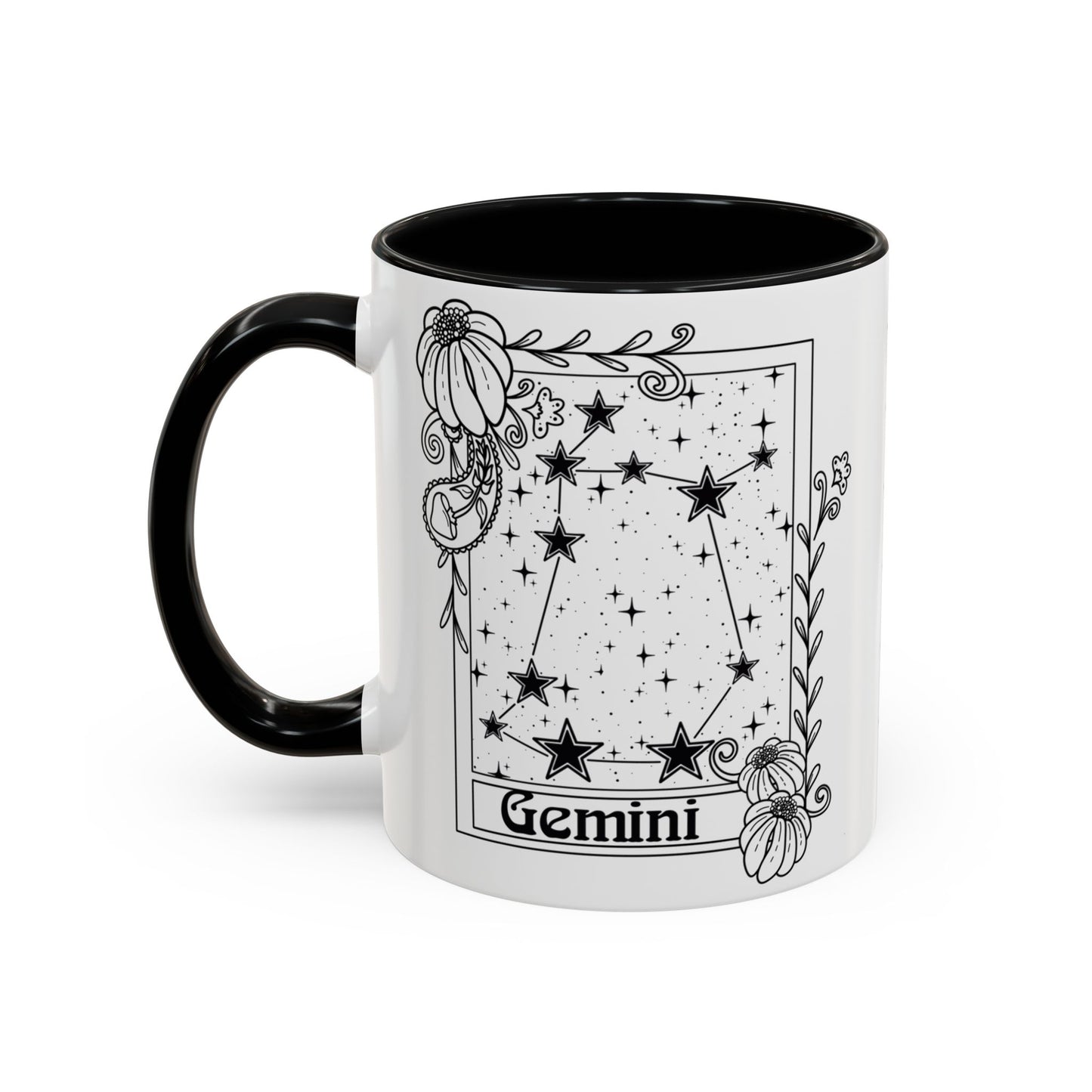 Gemini Constellation mug, Zodiac astrology coffee cup, Horoscope birthday gift mug, Star sign tarot card ceramic mug