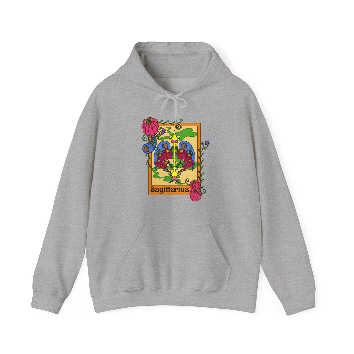 Sagittarius star sign Hoodie, Ram zodiac astrology Jumper, Horoscope birthday gift sweatshirt, Bold retro colourful Design top