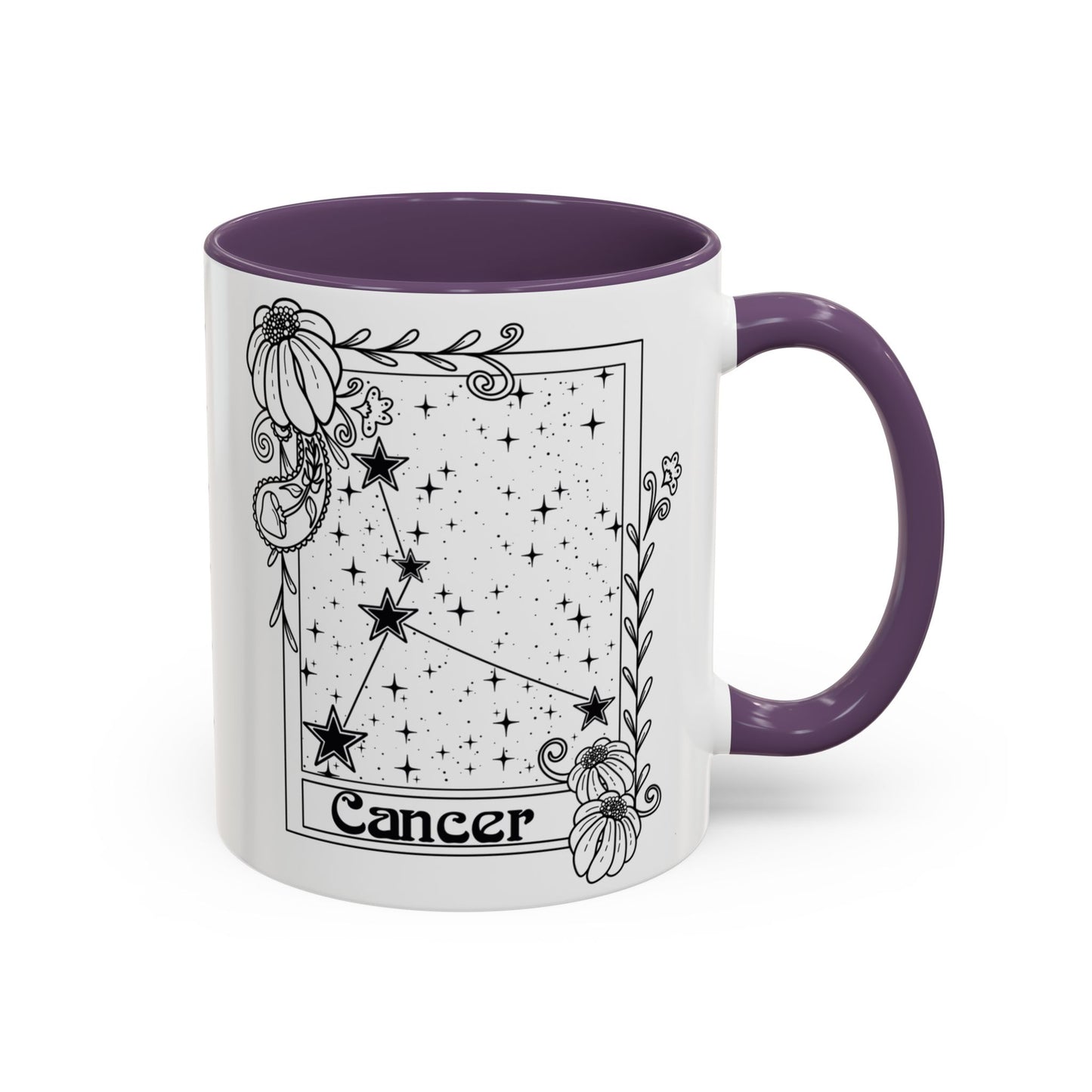 Cancer Constellation mug, Zodiac astrology coffee cup, Horoscope birthday gift mug, Star sign tarot card ceramic mug