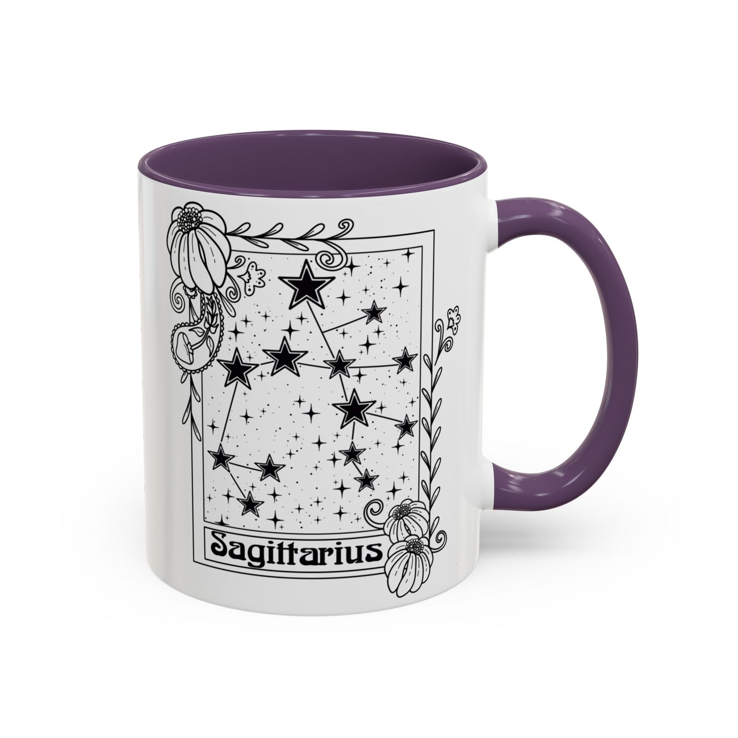 Sagittarius Constellation mug, Zodiac astrology coffee cup, Horoscope birthday gift mug, Star sign tarot card ceramic mug