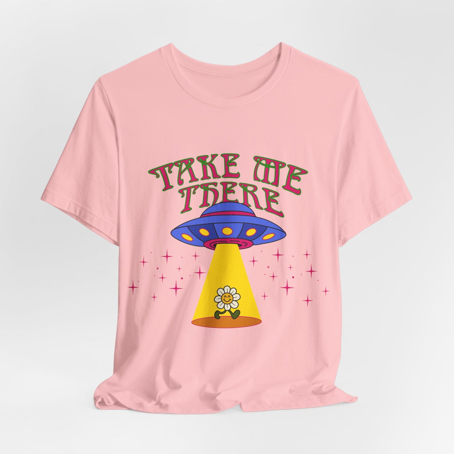 Hippie psychedelic UFO Tshirt, Trippy 60s 70s space flower top, Groovy retro Festival Tee