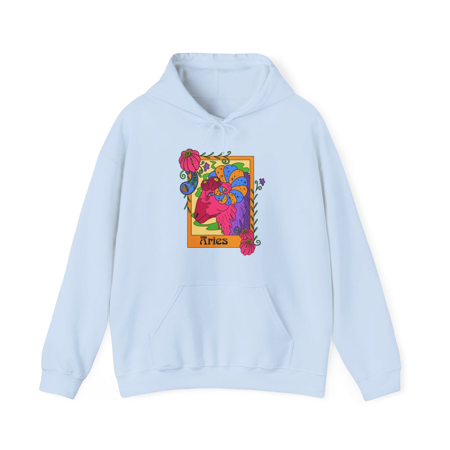 Aries star sign Hoodie, Ram zodiac astrology Jumper, Horoscope birthday gift sweatshirt, Bold retro colourful Design top