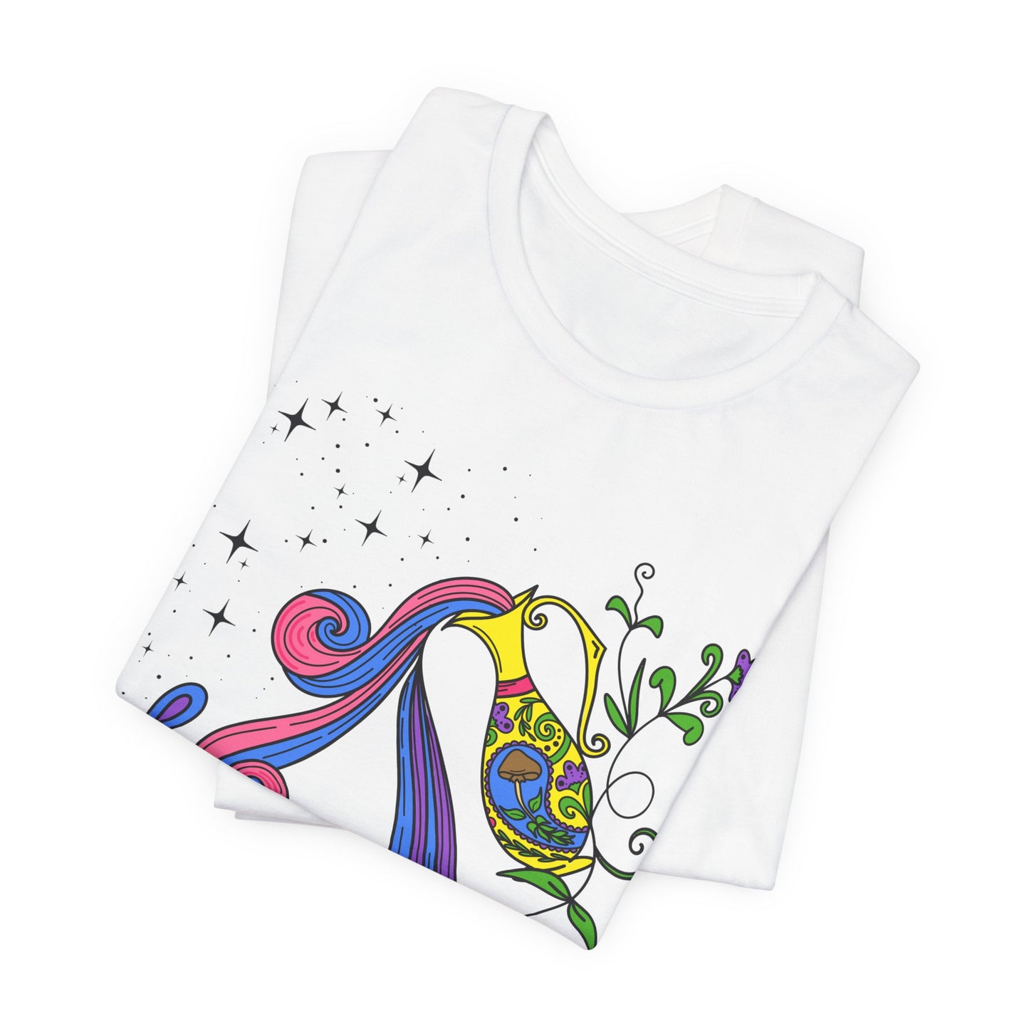 Aquarius star sign T-Shirt, water pale zodiac astrology top, Horoscope birthday gift Tee, Bold retro colourful Design tshirt