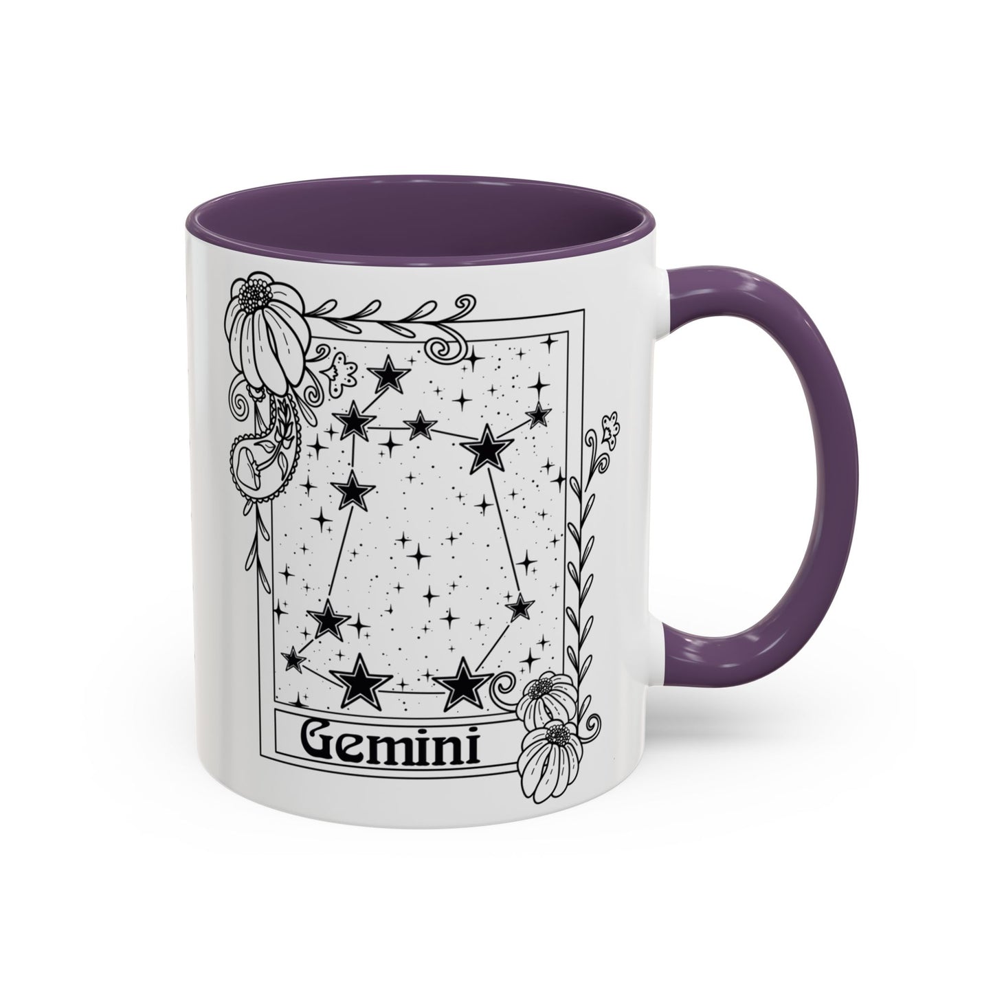 Gemini Constellation mug, Zodiac astrology coffee cup, Horoscope birthday gift mug, Star sign tarot card ceramic mug