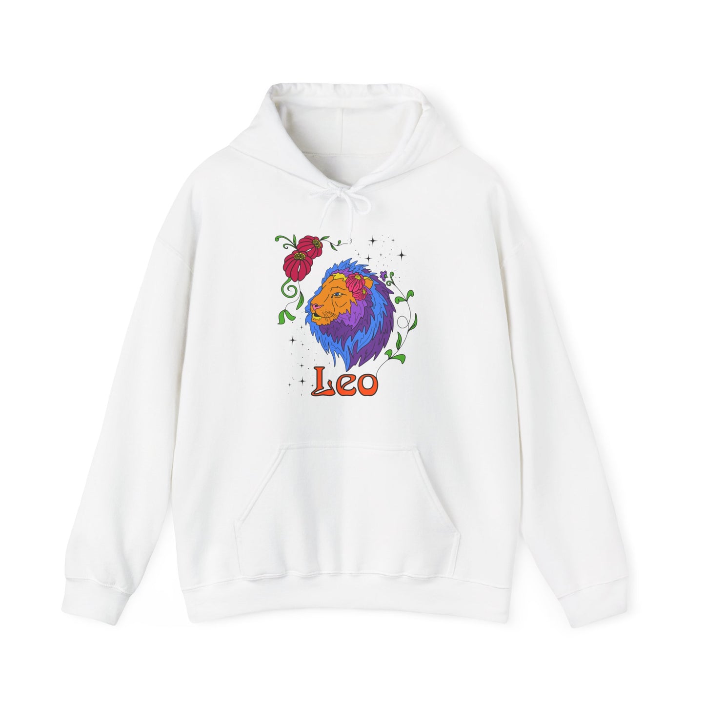 Leo star sign Hoodie, Lion zodiac astrology Jumper, Horoscope birthday gift sweatshirt, Bold retro colourful Design top