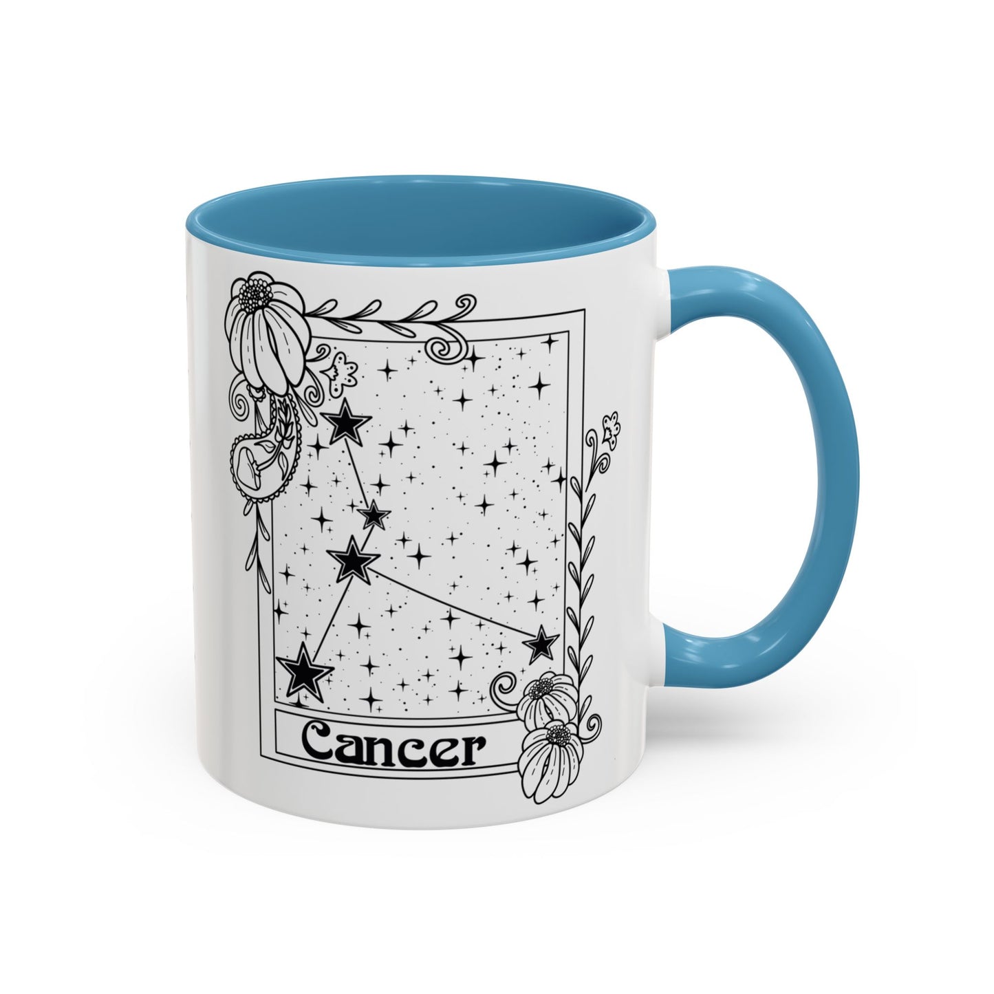 Cancer Constellation mug, Zodiac astrology coffee cup, Horoscope birthday gift mug, Star sign tarot card ceramic mug