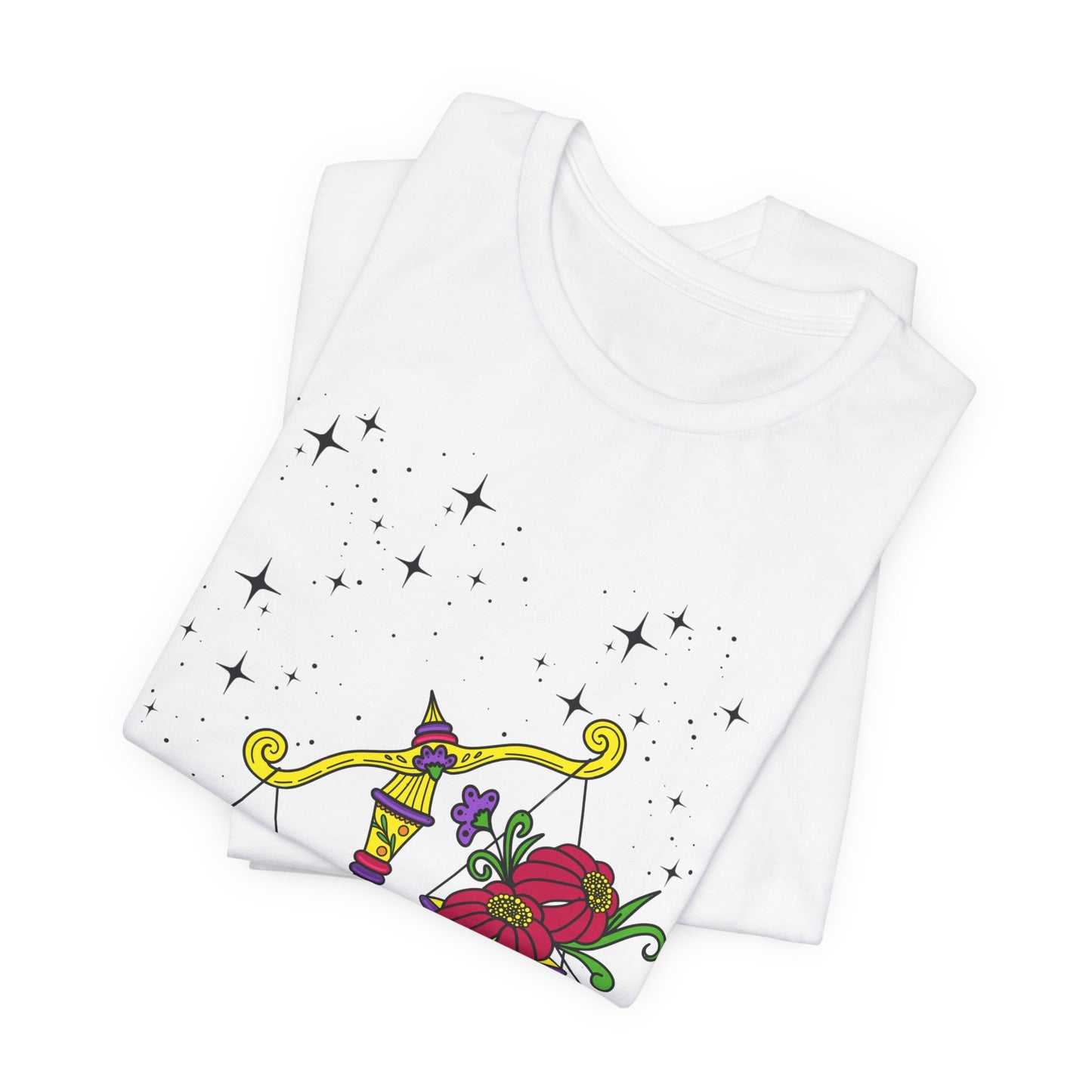 Libra star sign T-Shirt, scales zodiac astrology top, Horoscope birthday gift Tee, Bold retro colourful Design tshirt