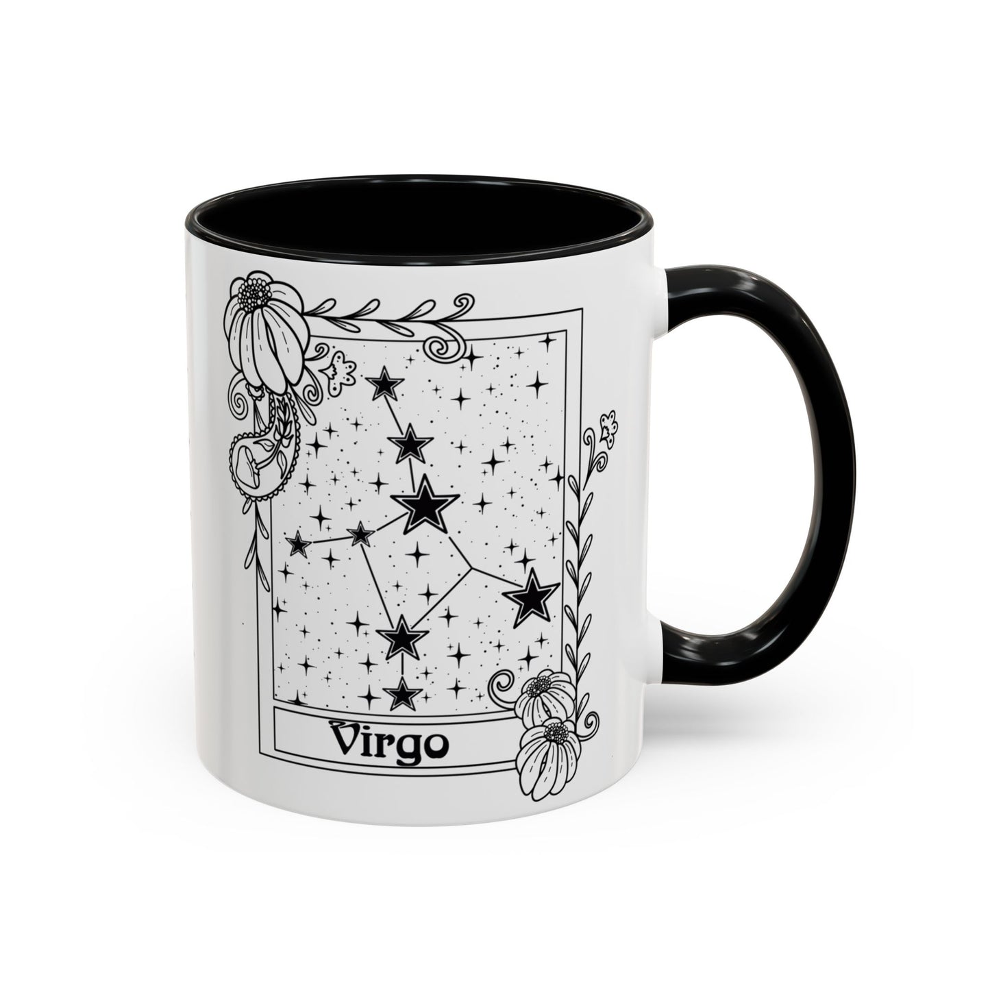 Virgo Constellation mug, Zodiac astrology coffee cup, Horoscope birthday gift mug, Star sign tarot card ceramic mug