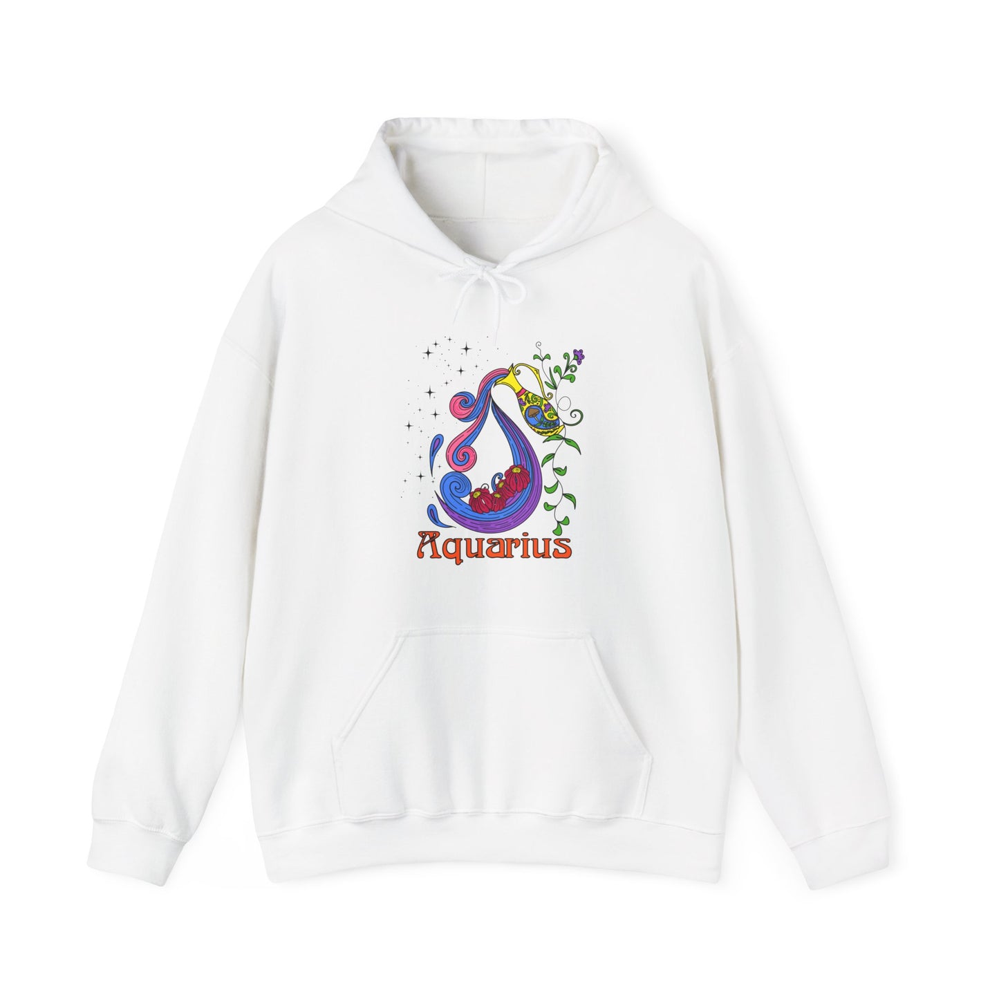 Aquarius star sign Hoodie, Water pale zodiac astrology Jumper, Horoscope birthday gift sweatshirt, Bold retro colourful Design top