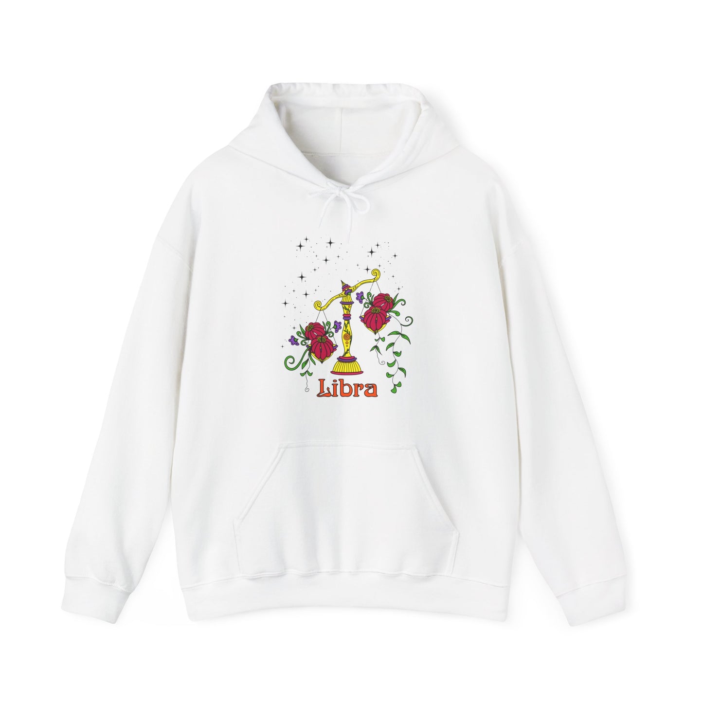 Libra star sign Hoodie, Scales zodiac astrology Jumper, Horoscope birthday gift sweatshirt, Bold retro colourful Design top