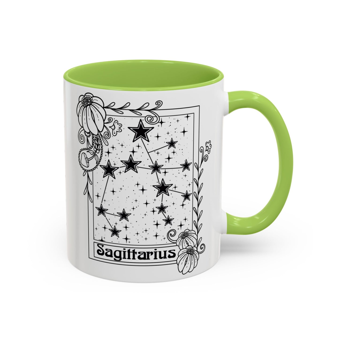 Sagittarius Constellation mug, Zodiac astrology coffee cup, Horoscope birthday gift mug, Star sign tarot card ceramic mug