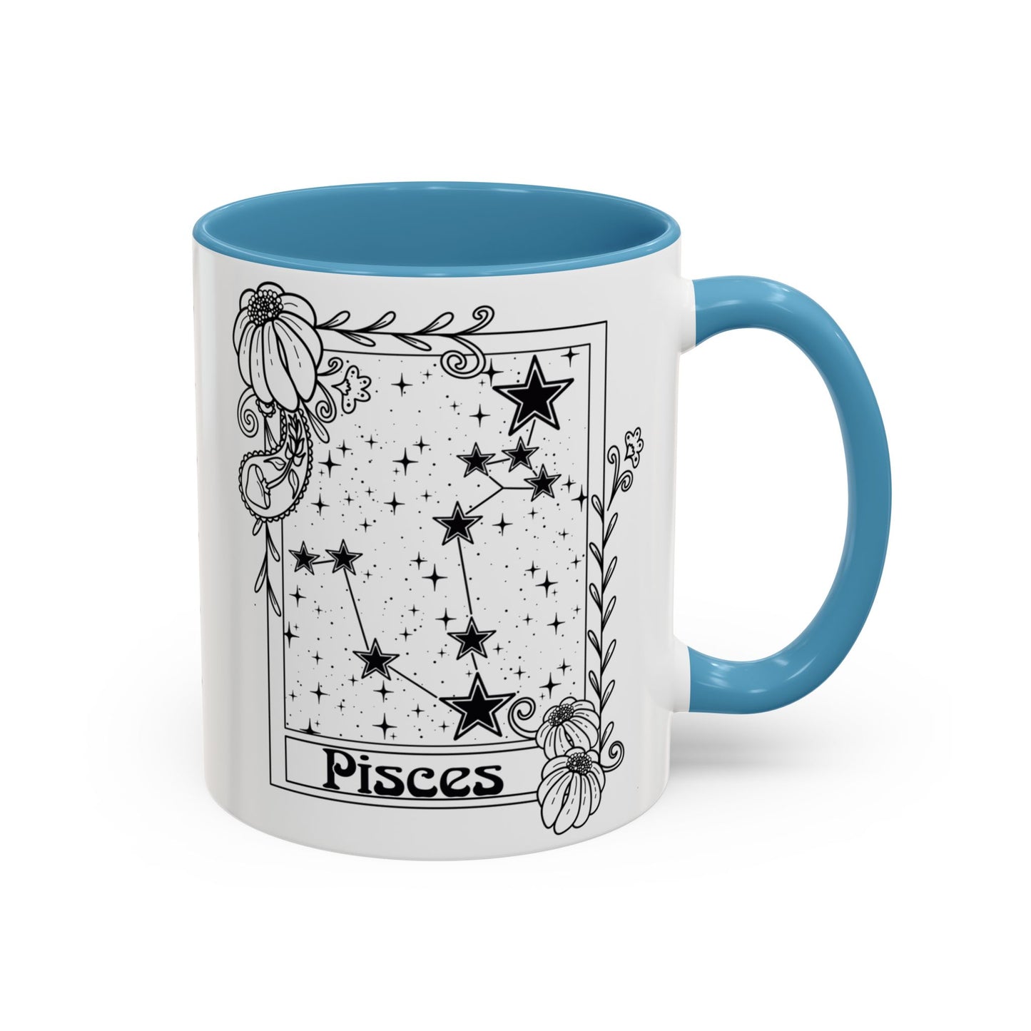 Pisces Constellation mug, Zodiac astrology coffee cup, Horoscope birthday gift mug, Star sign tarot card ceramic mug