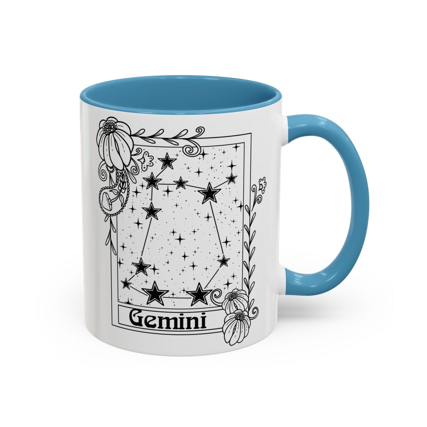 Gemini Constellation mug, Zodiac astrology coffee cup, Horoscope birthday gift mug, Star sign tarot card ceramic mug