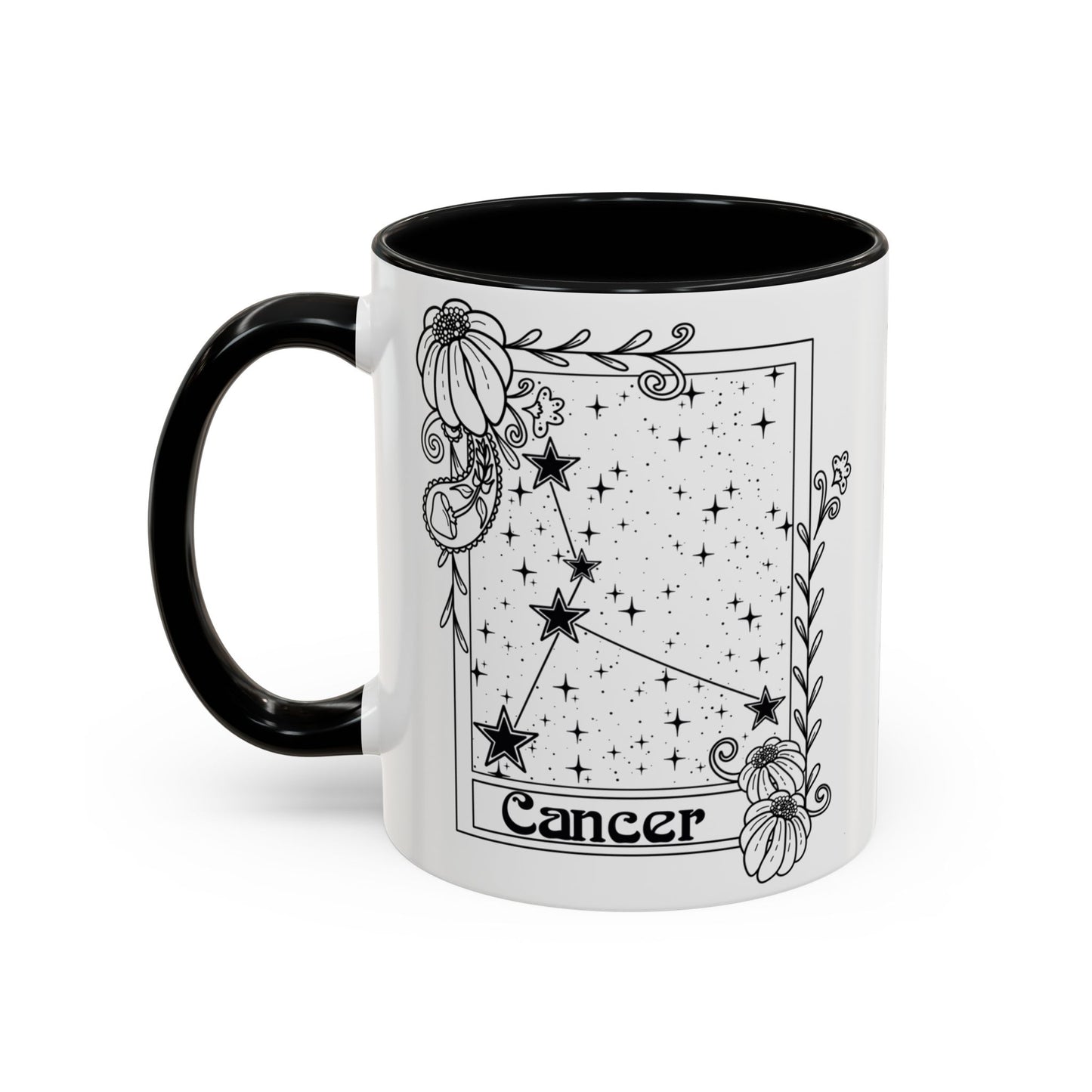 Cancer Constellation mug, Zodiac astrology coffee cup, Horoscope birthday gift mug, Star sign tarot card ceramic mug