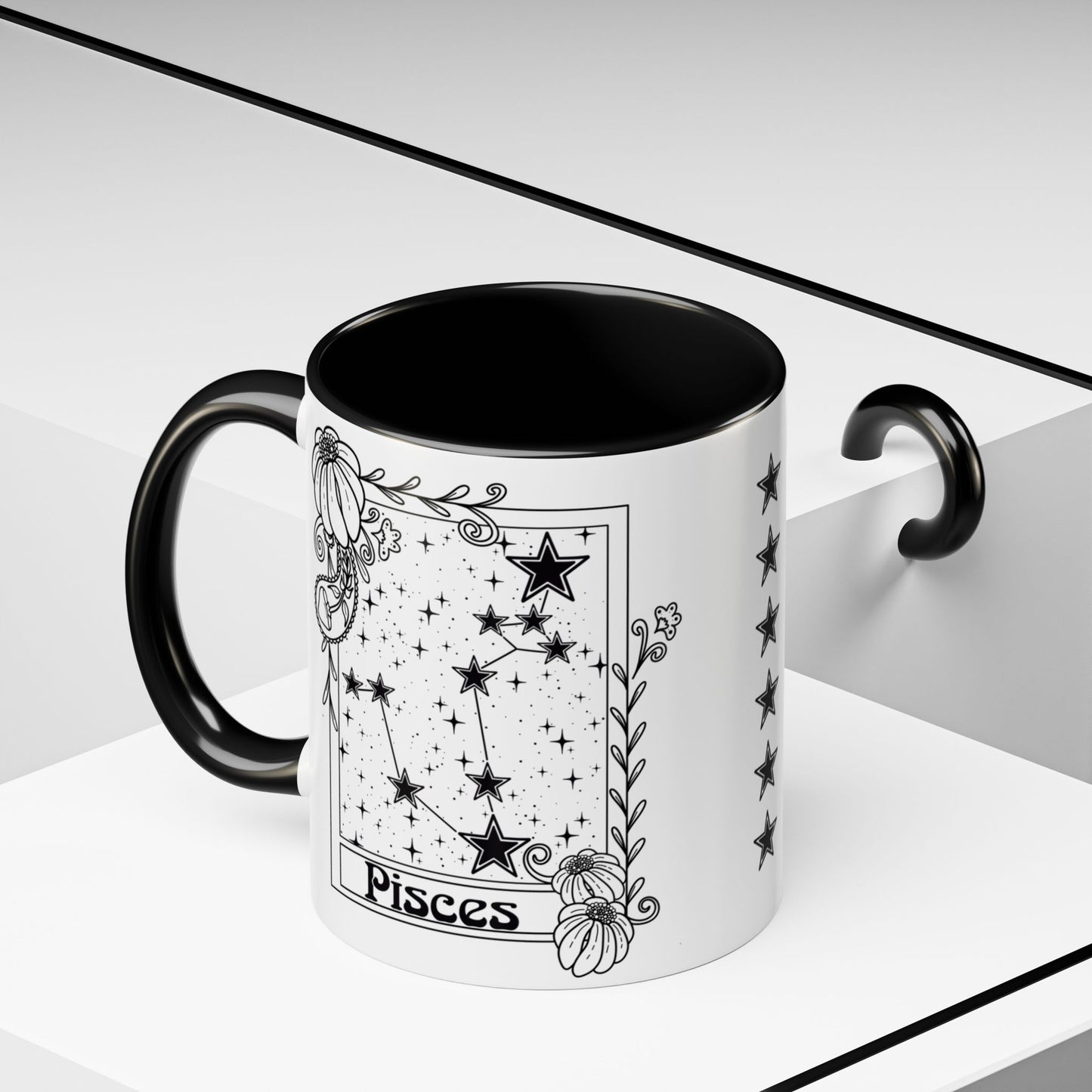 Pisces Constellation mug, Zodiac astrology coffee cup, Horoscope birthday gift mug, Star sign tarot card ceramic mug