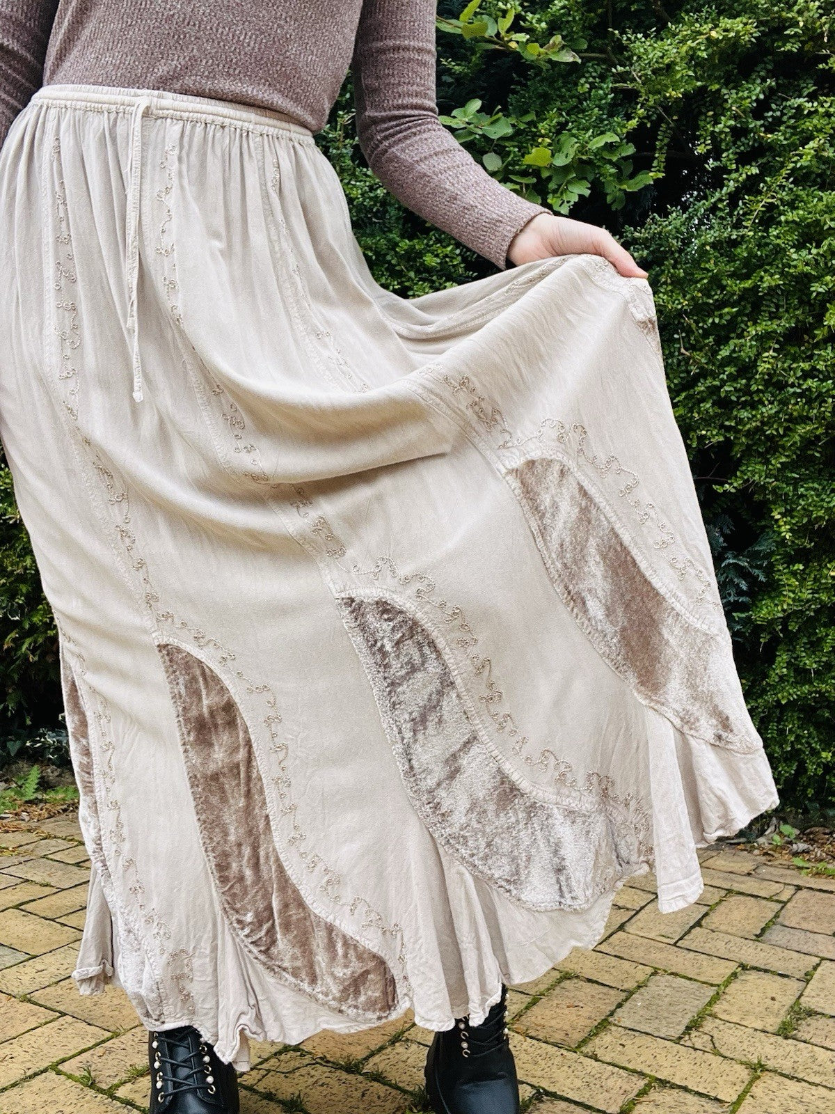 Vintage Y2K Maxi Skirt, Hippie Boho Long Skirt By RAPP Embroidered Whimsigoth 12