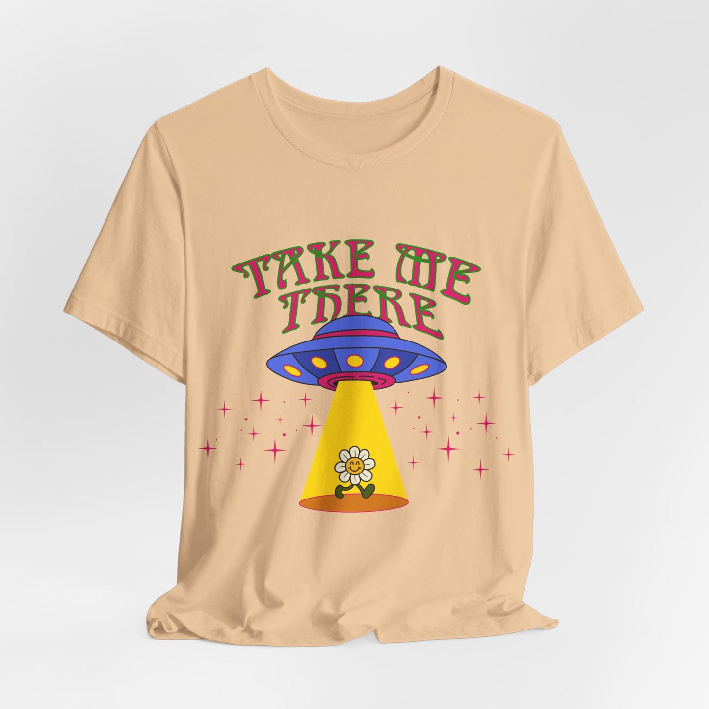 Hippie psychedelic UFO Tshirt, Trippy 60s 70s space flower top, Groovy retro Festival Tee