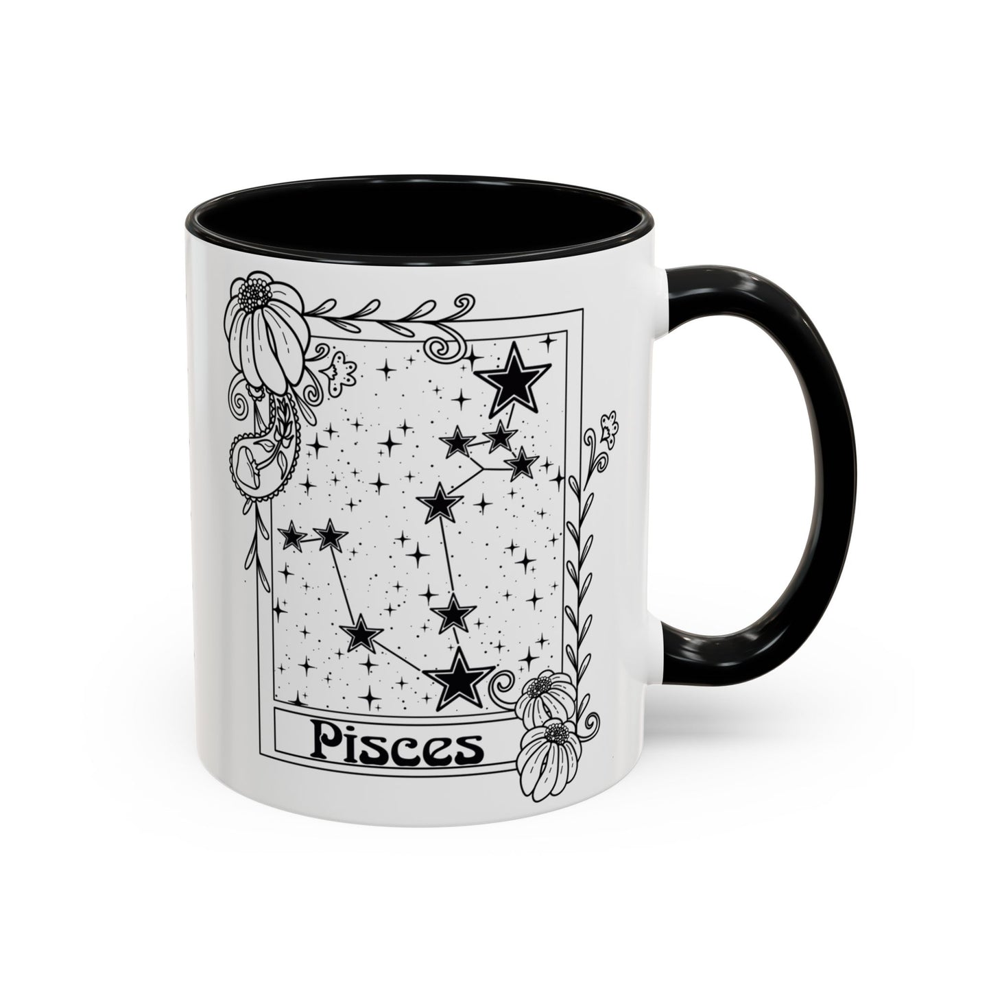 Pisces Constellation mug, Zodiac astrology coffee cup, Horoscope birthday gift mug, Star sign tarot card ceramic mug