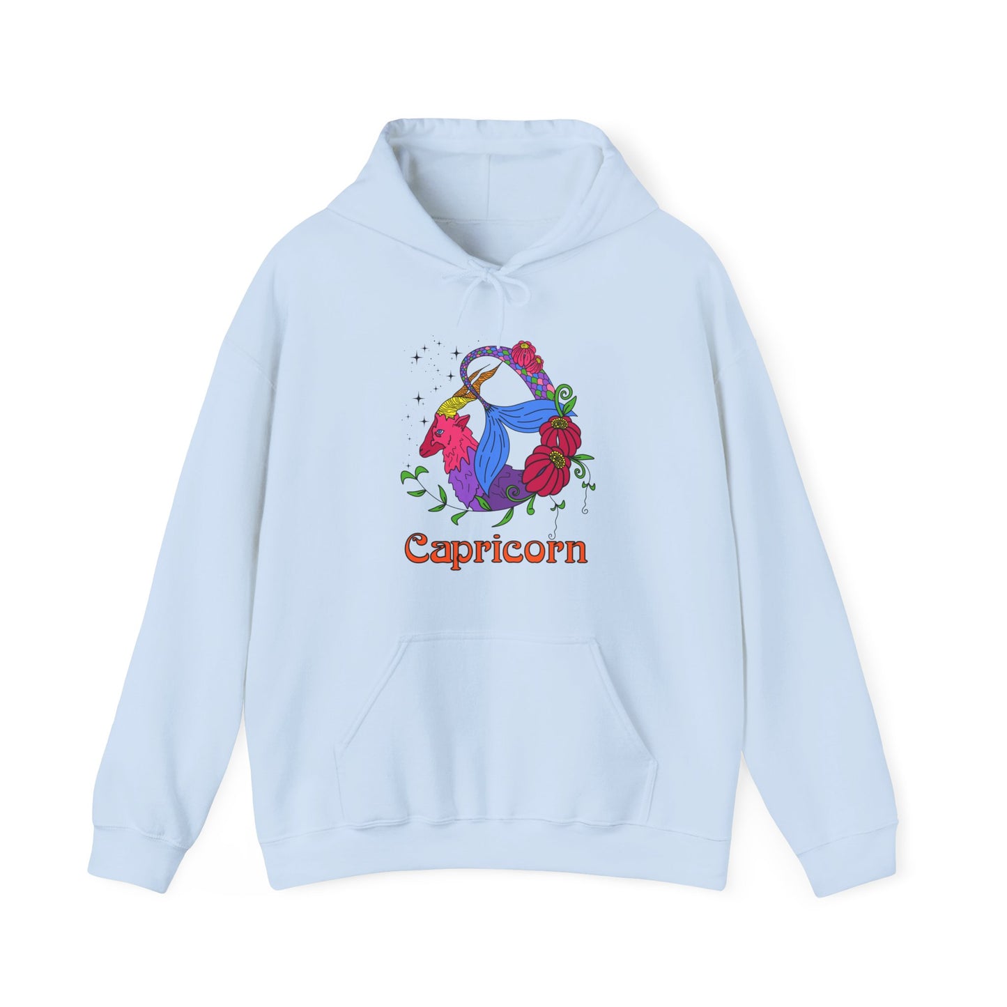Capricorn star sign Hoodie, Sea goat zodiac astrology Jumper, Horoscope birthday gift sweatshirt, Bold retro colourful Design top