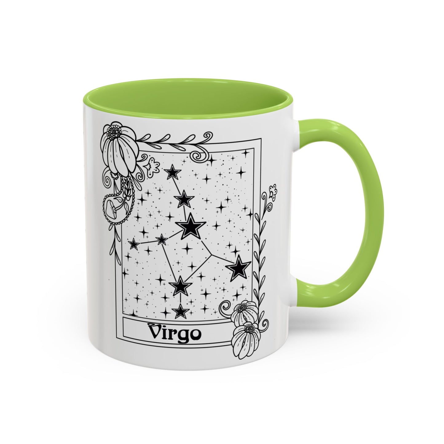 Virgo Constellation mug, Zodiac astrology coffee cup, Horoscope birthday gift mug, Star sign tarot card ceramic mug